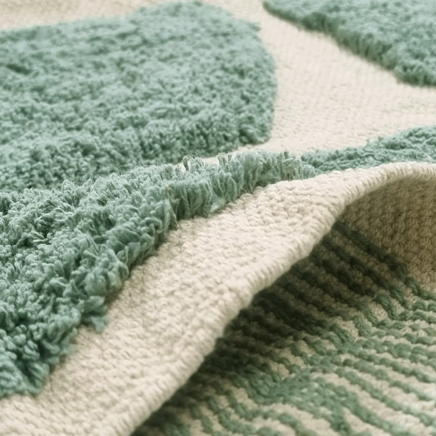 Tappeto rotondo - Cyrus Natural Cotton Shaggy (verde)