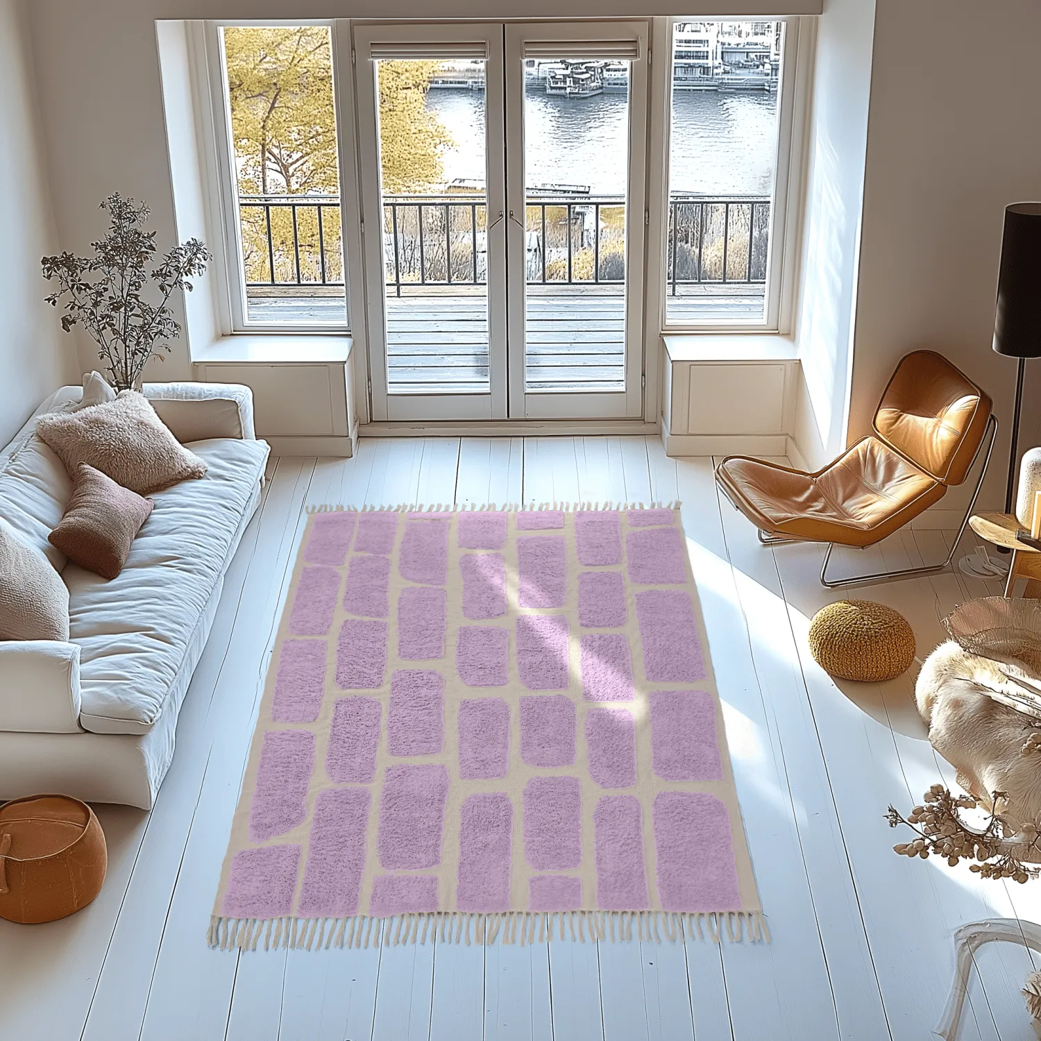 Tappeto A Pelo Lungo - Cyrus Natural Cotton Shaggy (viola)