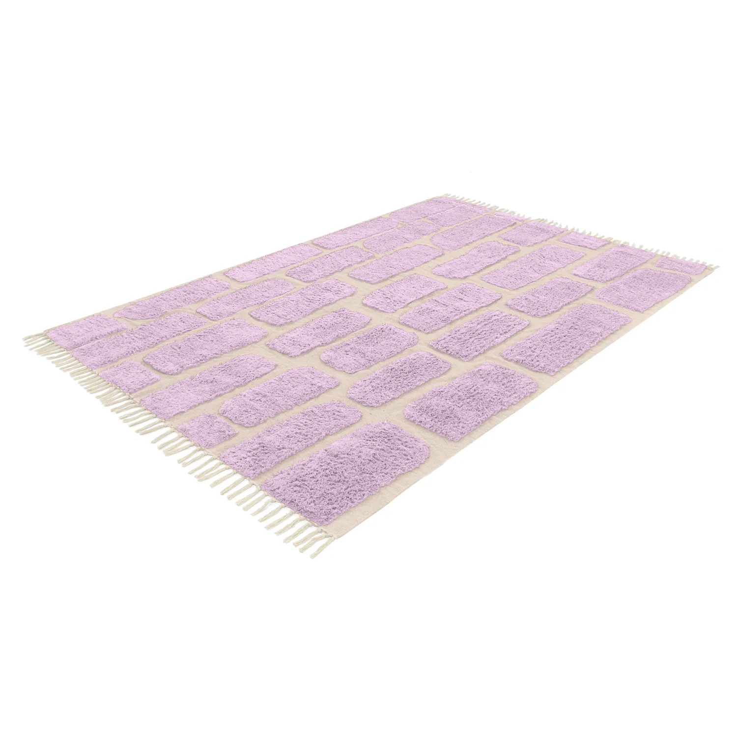 Tappeto A Pelo Lungo - Cyrus Natural Cotton Shaggy (viola)