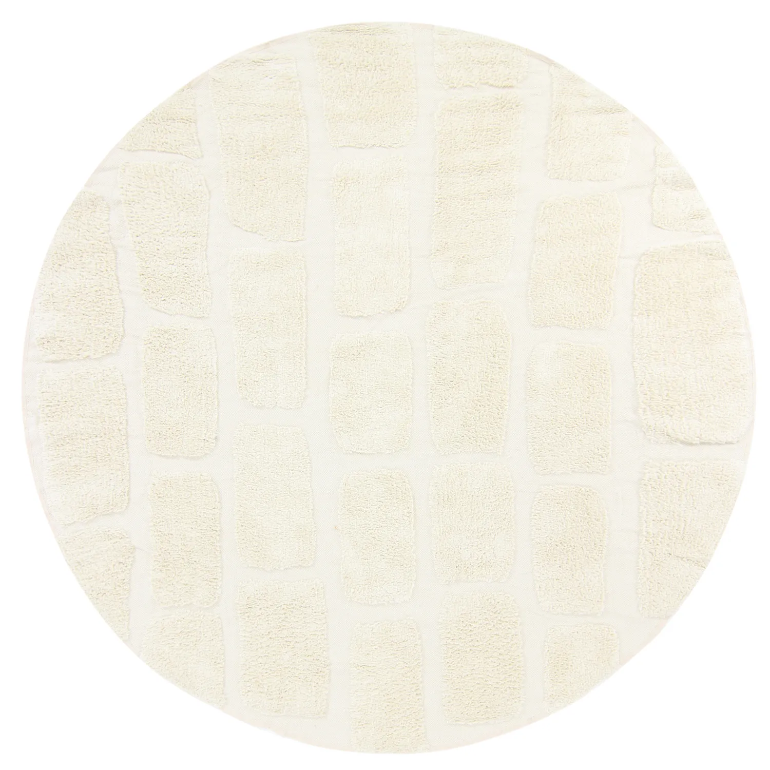 Tappeto rotondo - Cyrus Natural Cotton Shaggy (bianco)