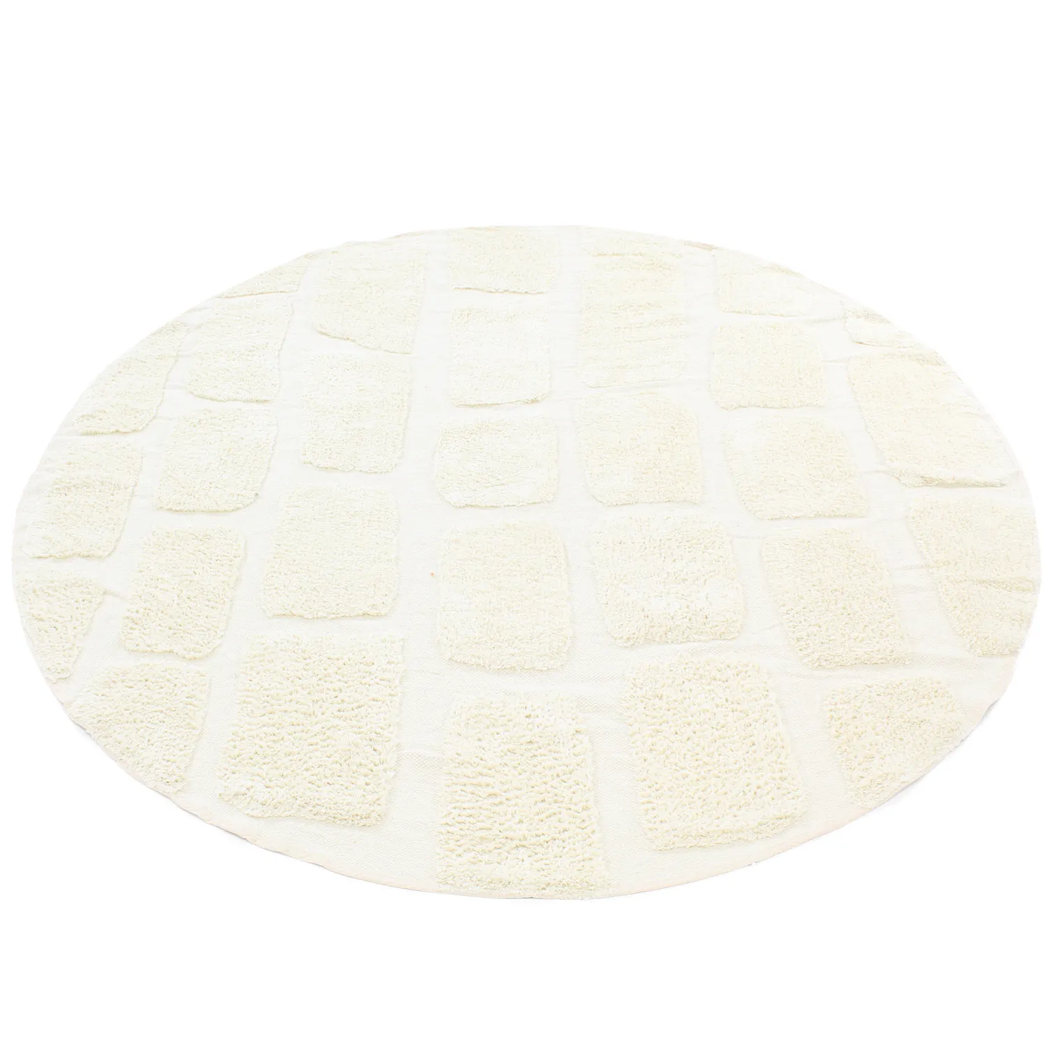 Tappeto rotondo - Cyrus Natural Cotton Shaggy (bianco)