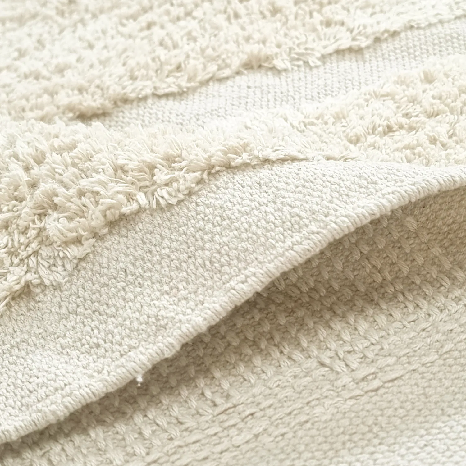 Tappeto rotondo - Cyrus Natural Cotton Shaggy (bianco)