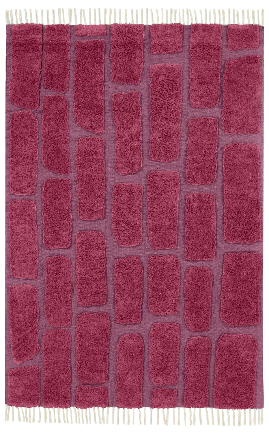 Tappeto A Pelo Lungo - Cyrus Natural Cotton Shaggy (rosso)