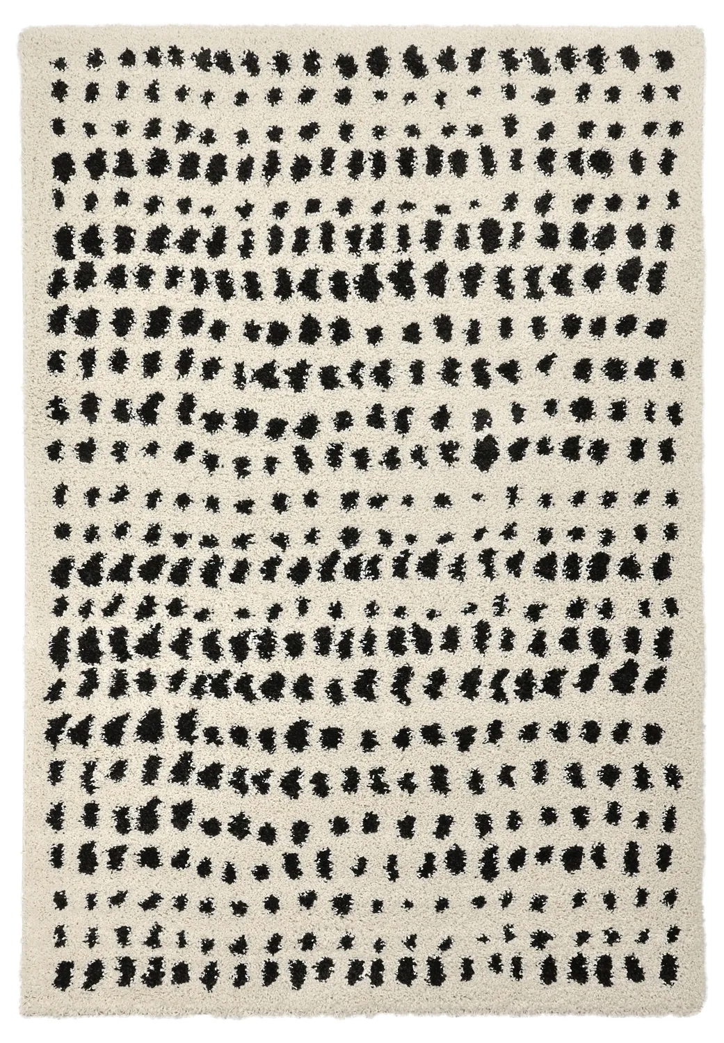 Tappeto A Pelo Lungo - Dotty (bianco/nero)
