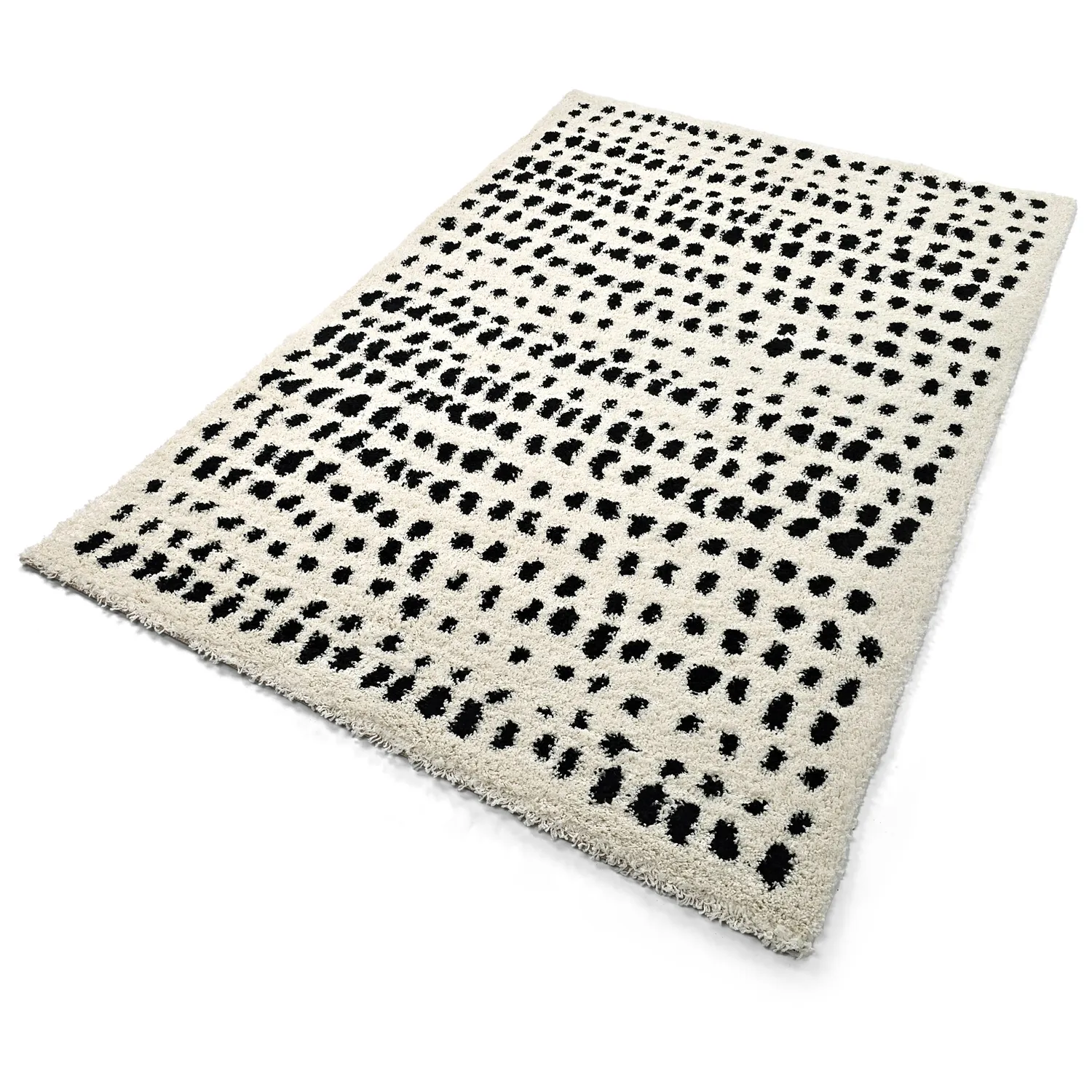 Tappeto A Pelo Lungo - Dotty (bianco/nero)