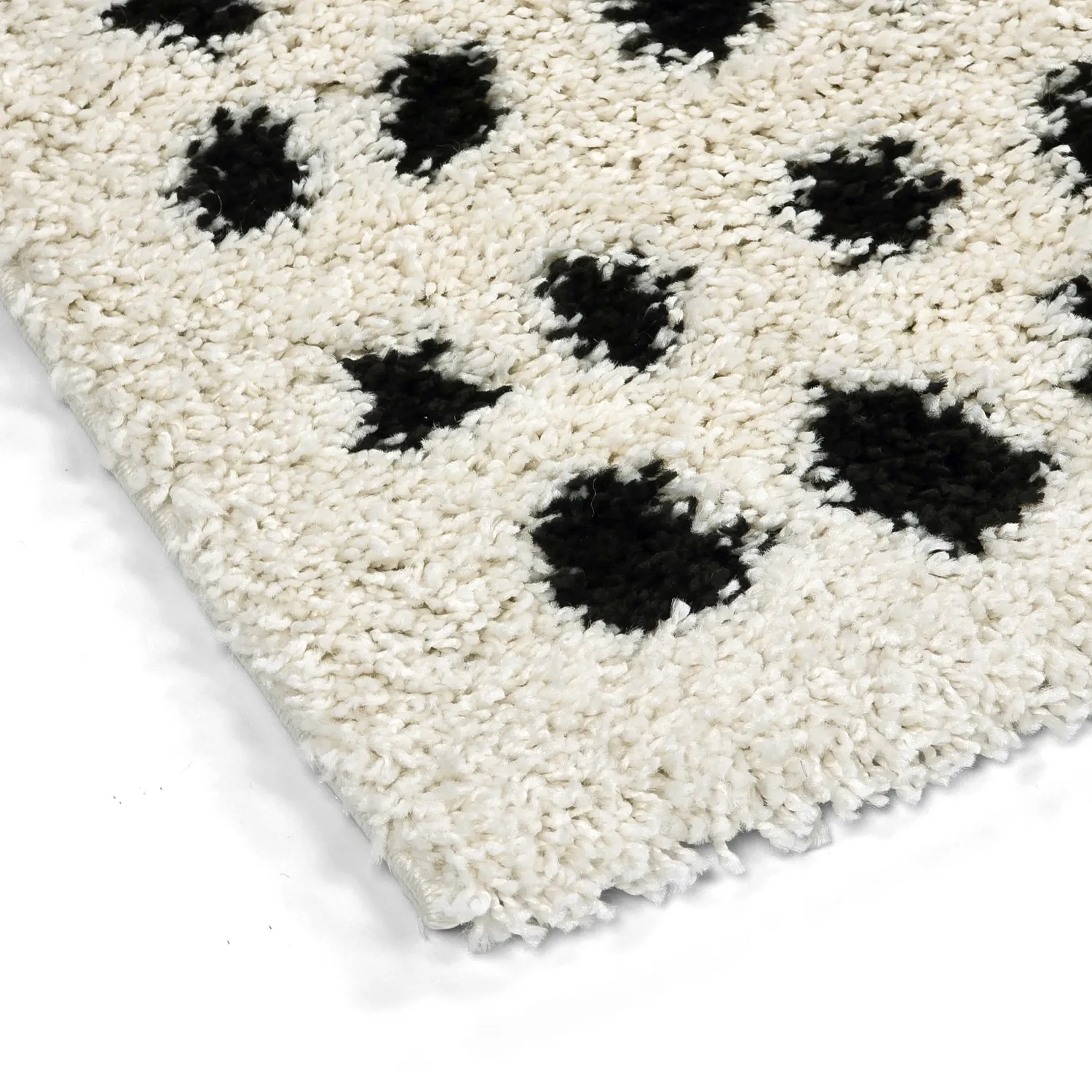 Tappeto A Pelo Lungo - Dotty (bianco/nero)