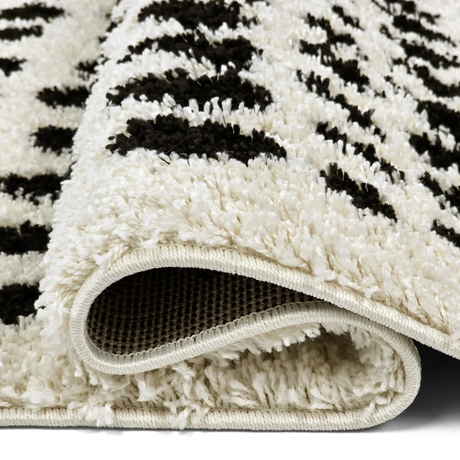 Tappeto A Pelo Lungo - Dotty (bianco/nero)