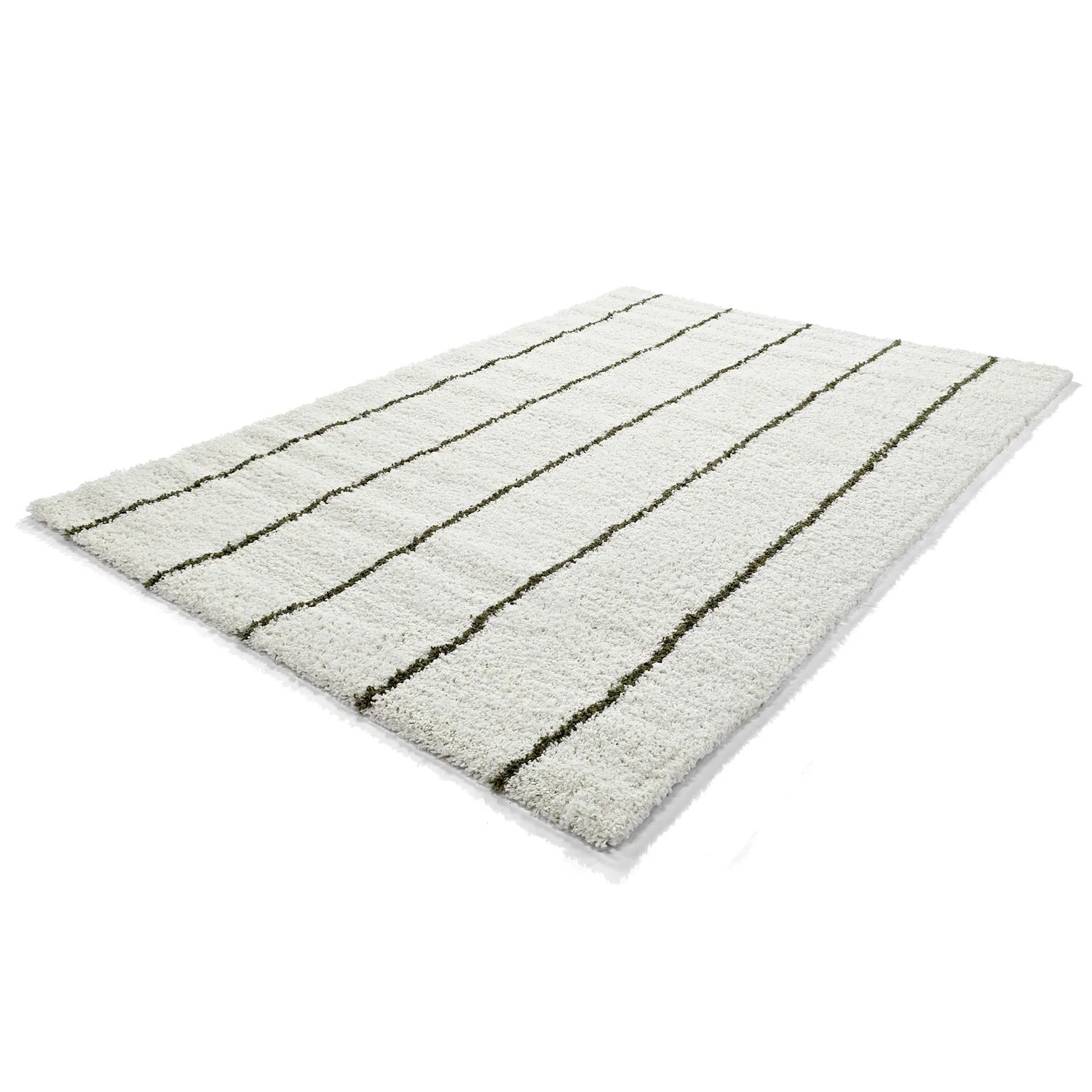 Tappeto A Pelo Lungo - Eze (bianco/verde)