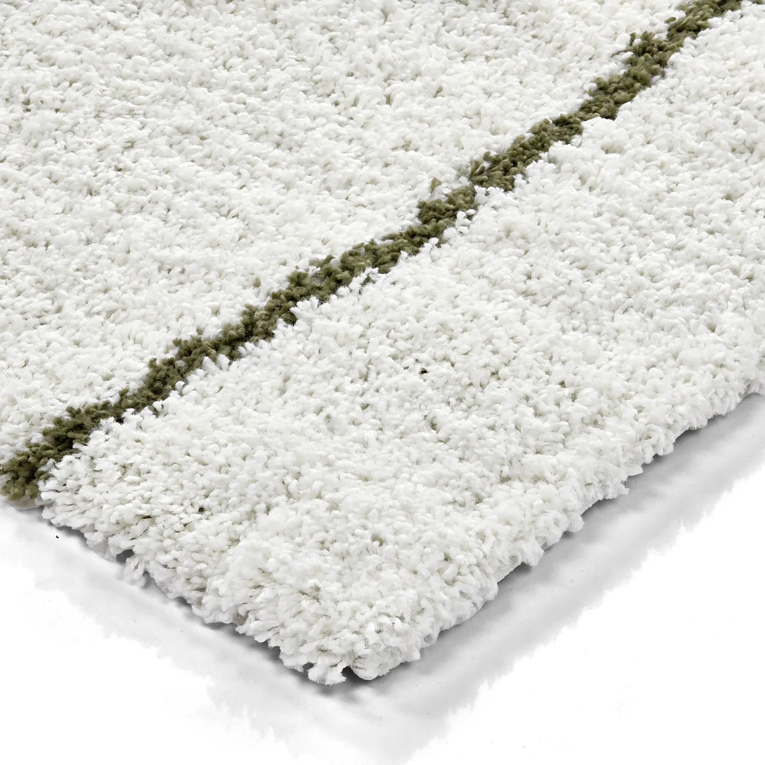 Tappeto A Pelo Lungo - Eze (bianco/verde)