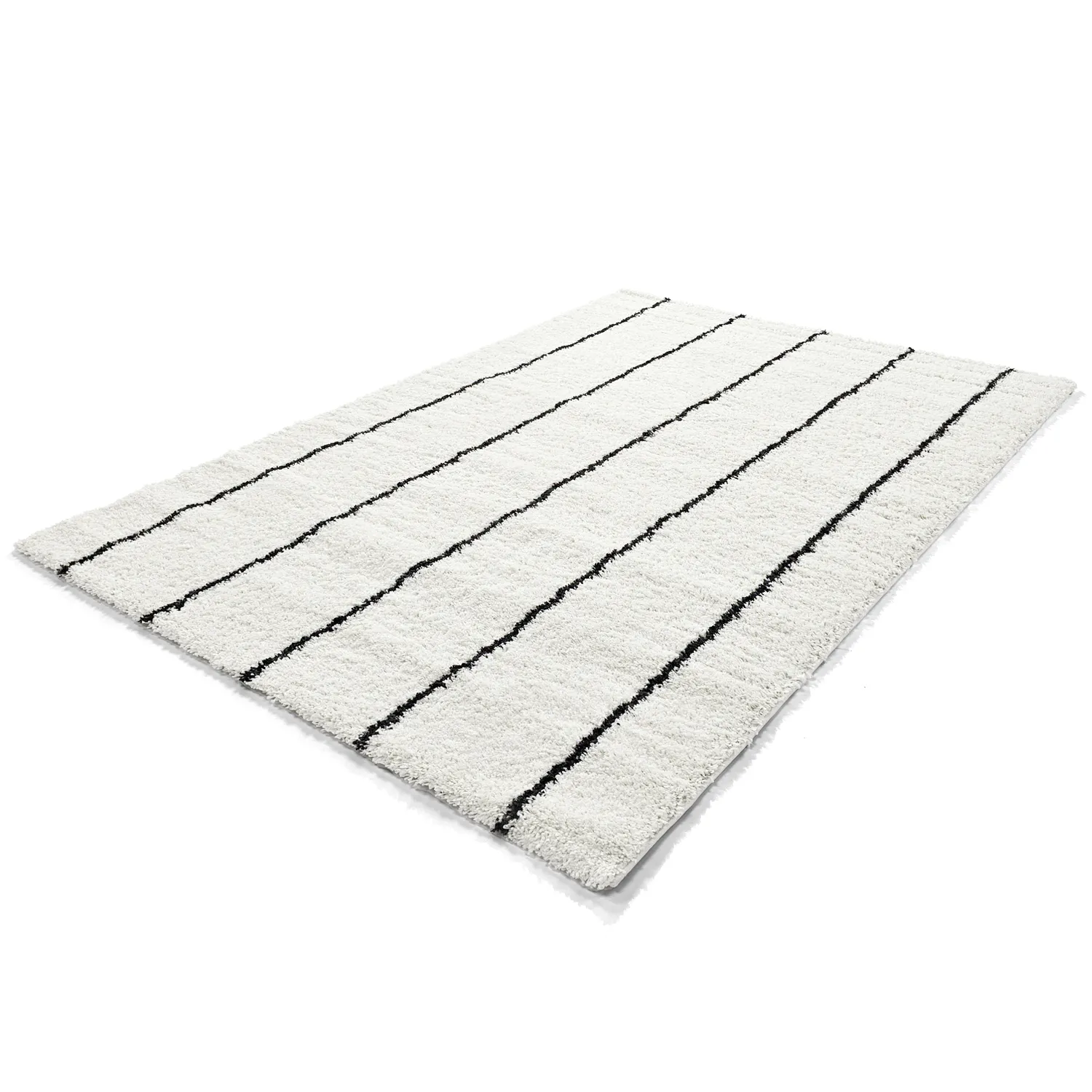 Tappeto A Pelo Lungo - Eze (bianco/nero)