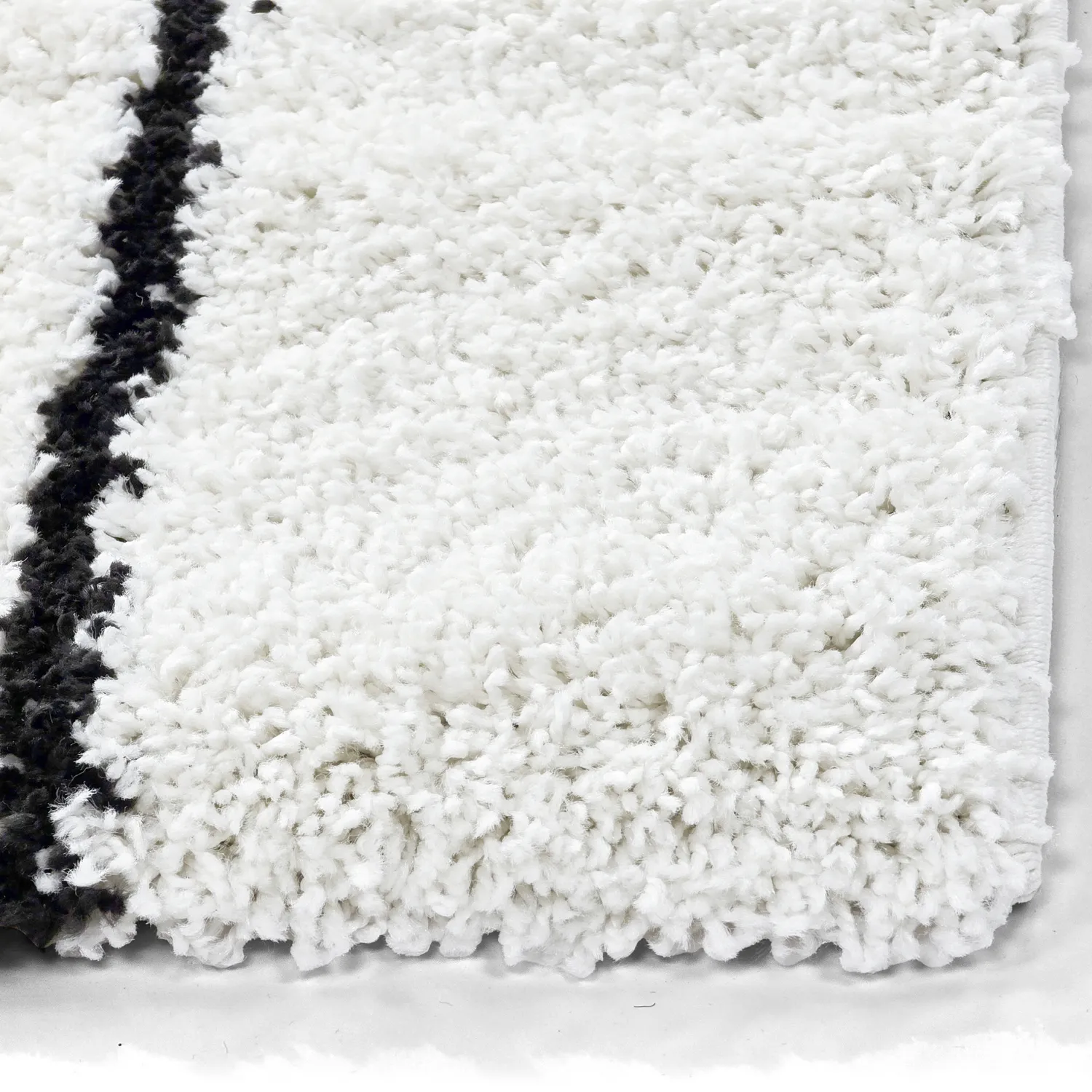 Tappeto A Pelo Lungo - Eze (bianco/nero)
