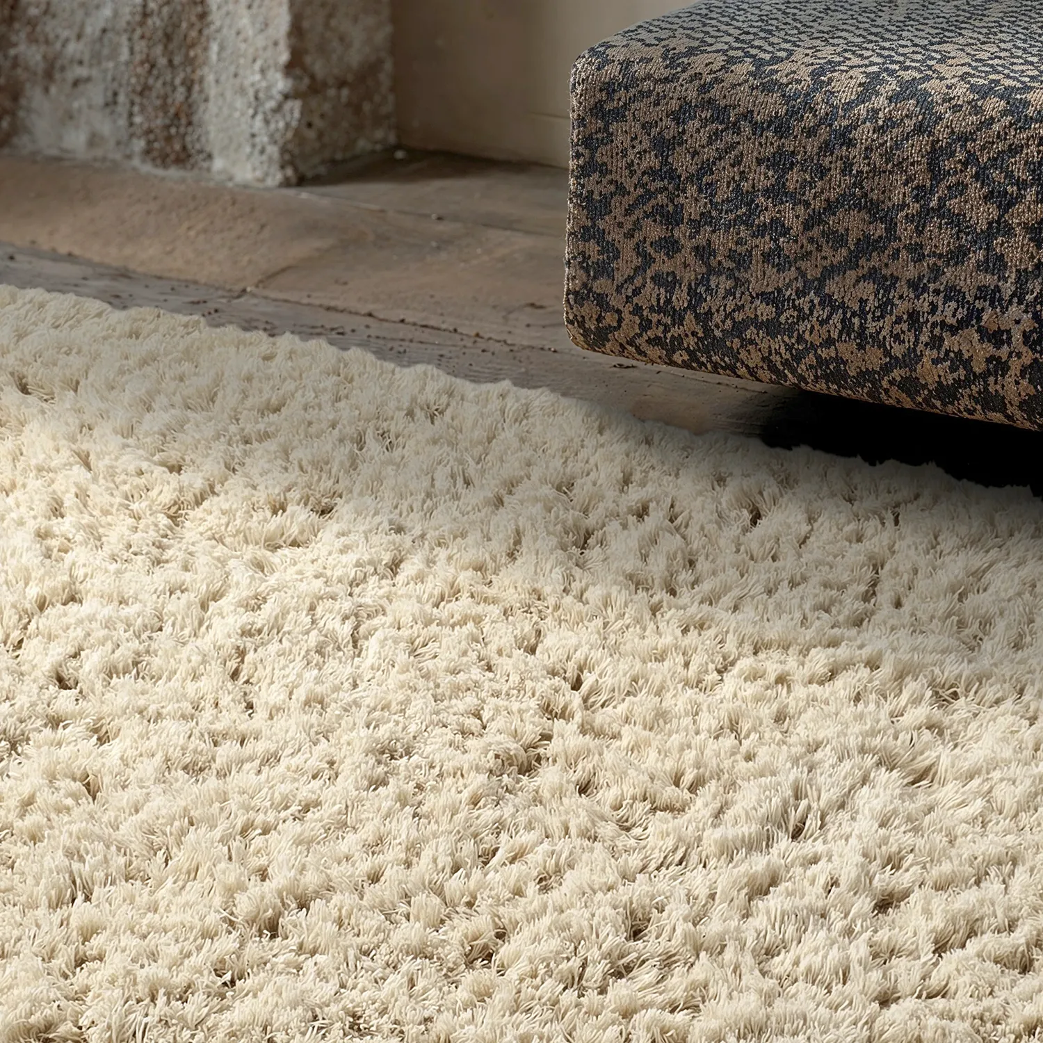 Tappeto A Pelo Lungo - Fassale Hand Woven Wool Shaggy (crema)