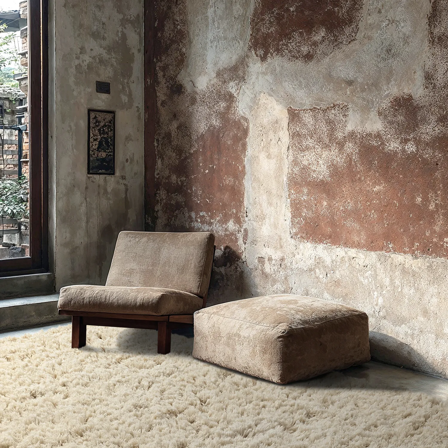 Tappeto A Pelo Lungo - Fassale Hand Woven Wool Shaggy (crema)