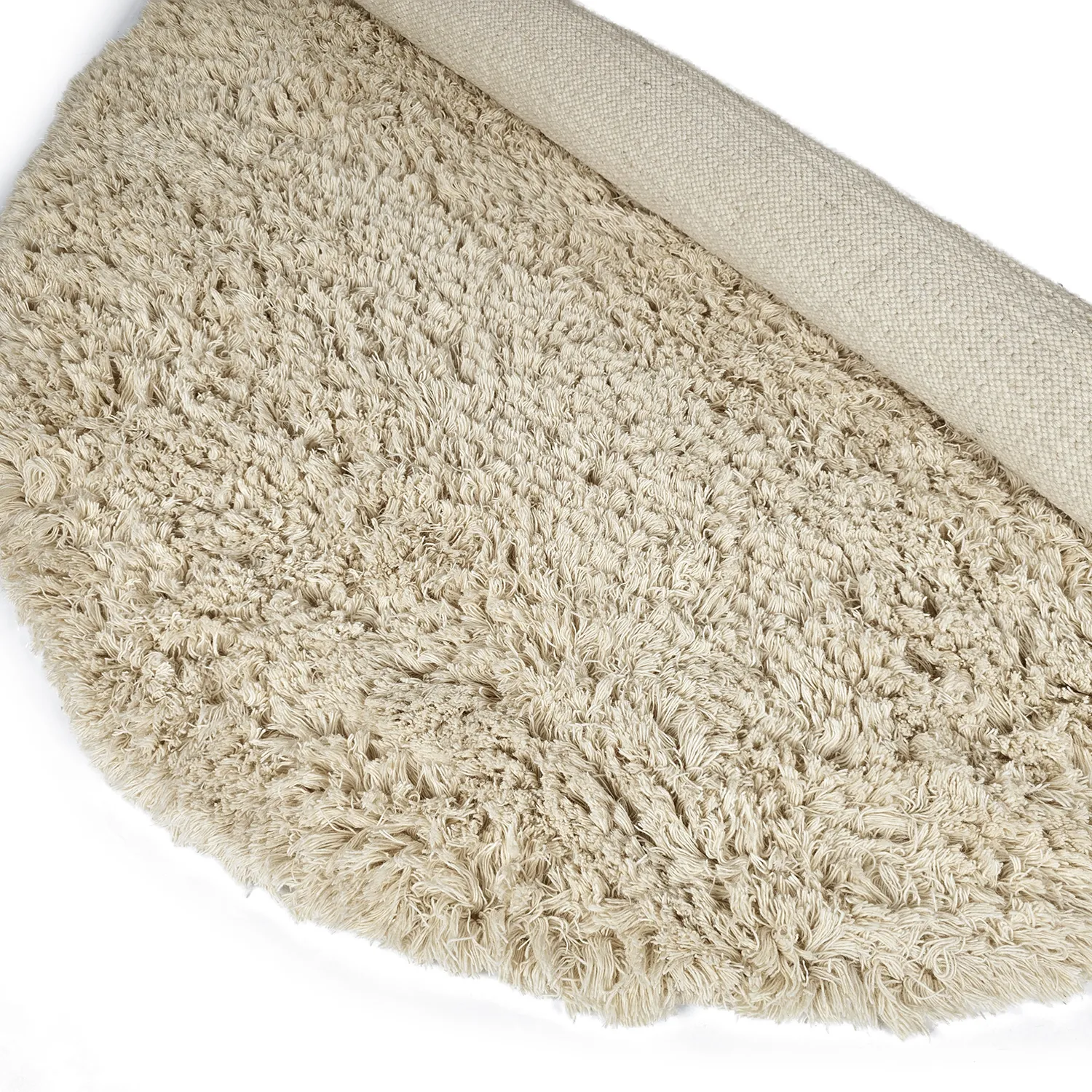 Tappeto rotondo - Fassale Hand Woven Wool Shaggy (crema)