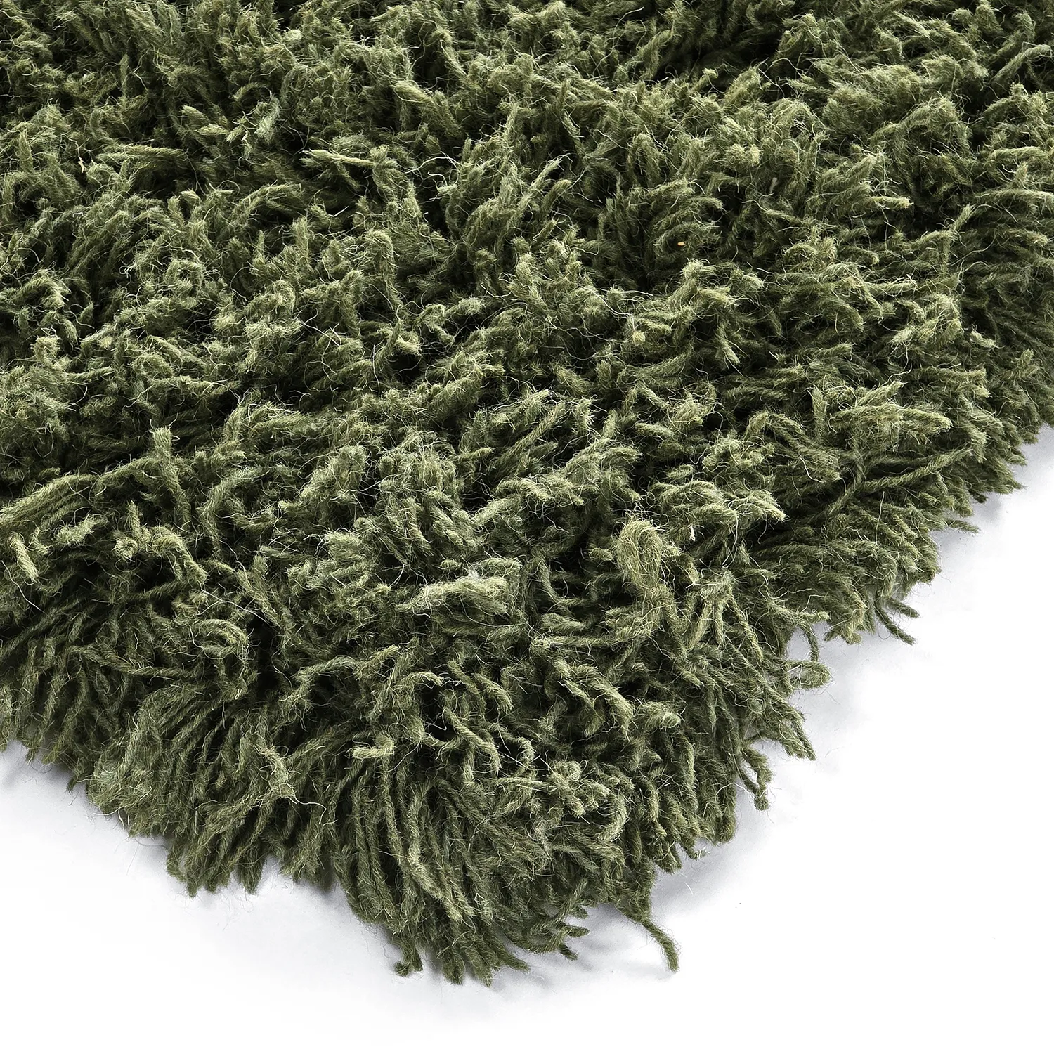 Tappeto A Pelo Lungo - Fassale Hand Woven Wool Shaggy (verde muschio)