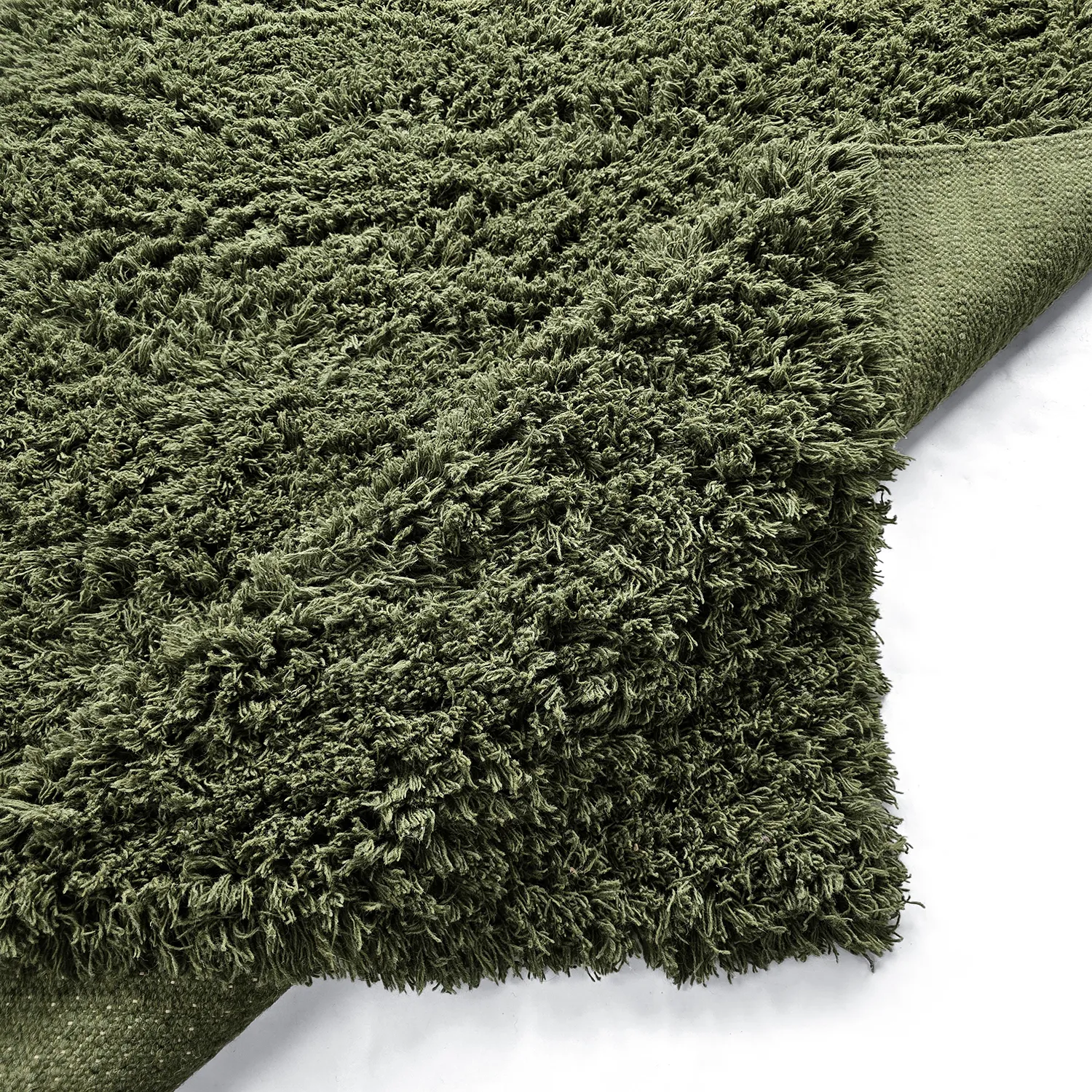 Tappeto A Pelo Lungo - Fassale Hand Woven Wool Shaggy (verde muschio)