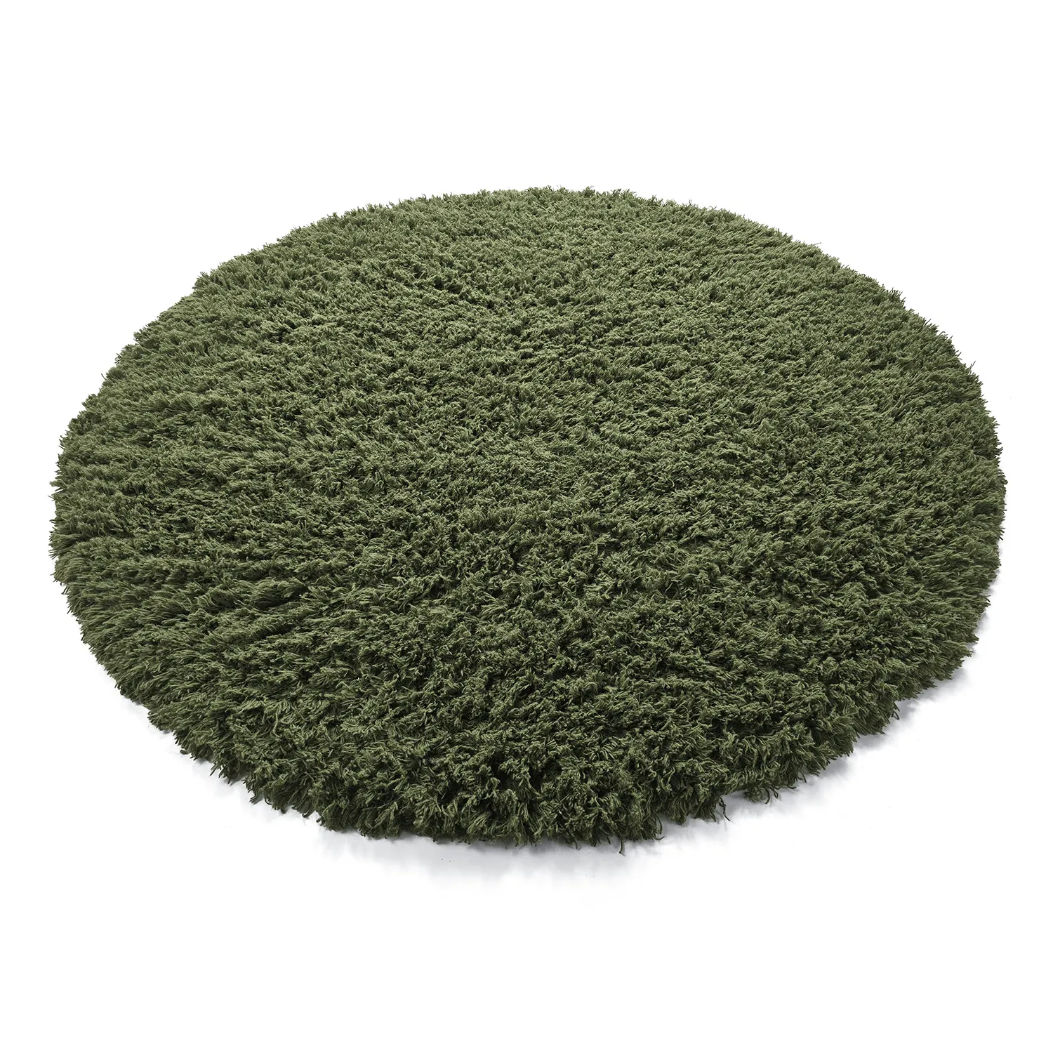 Tappeto rotondo - Fassale Hand Woven Wool Shaggy (verde muschio)