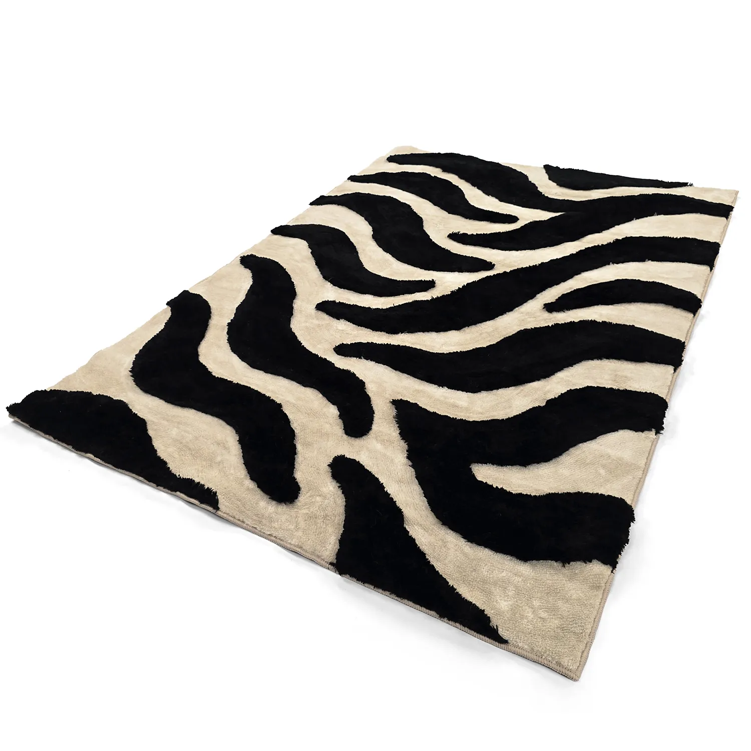 Tappeto A Pelo Lungo - Fergana (crema/nero)