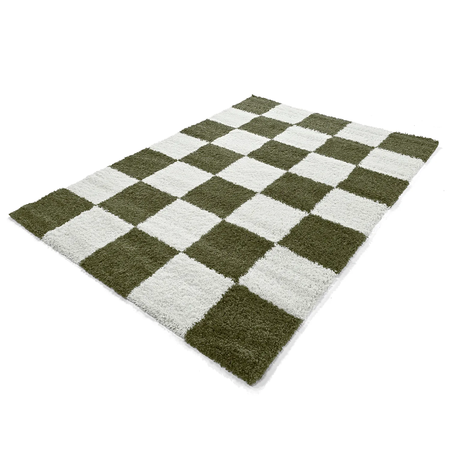 Tappeto A Pelo Lungo - Gordes (verde/bianco)