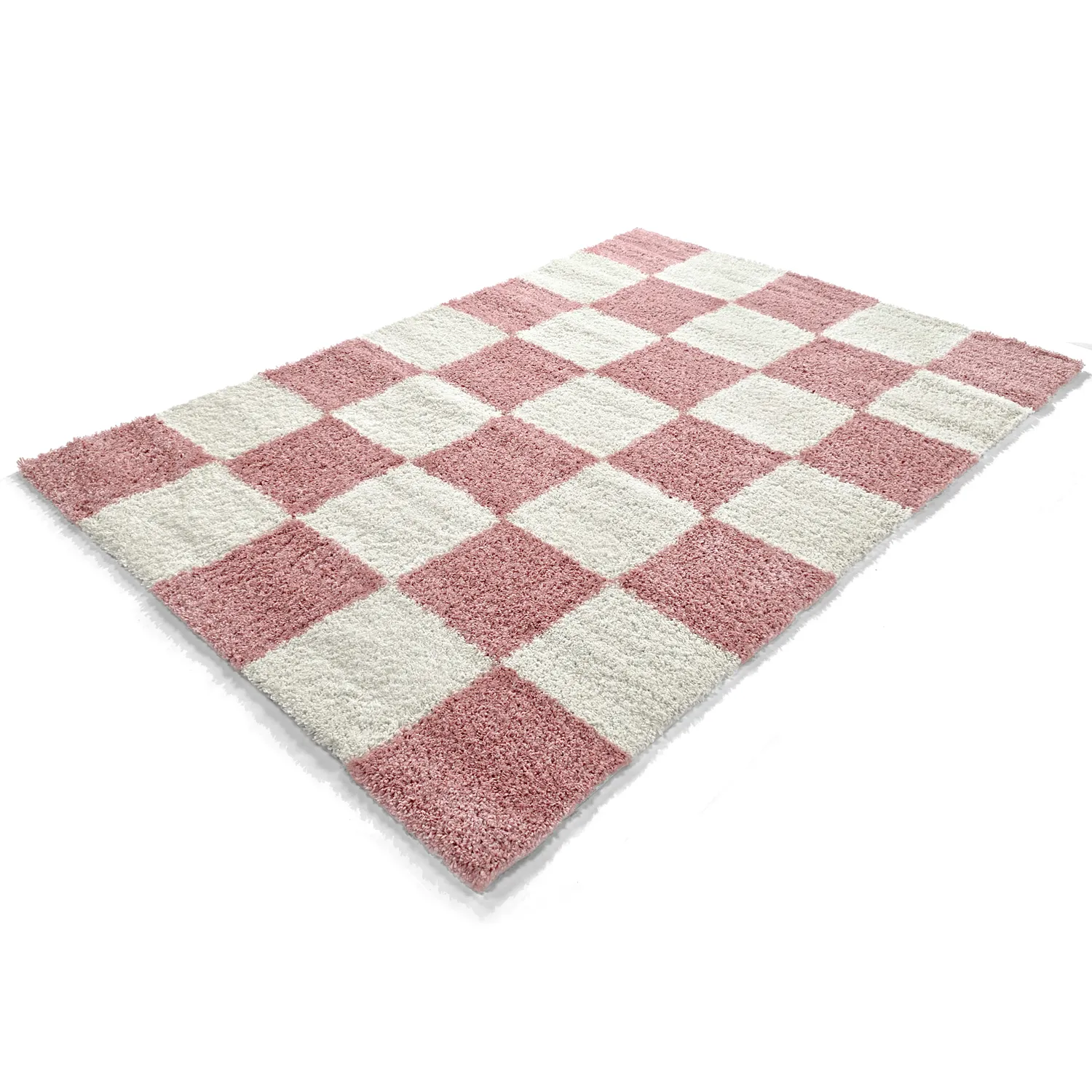 Tappeto A Pelo Lungo - Gordes (rosa/bianco)