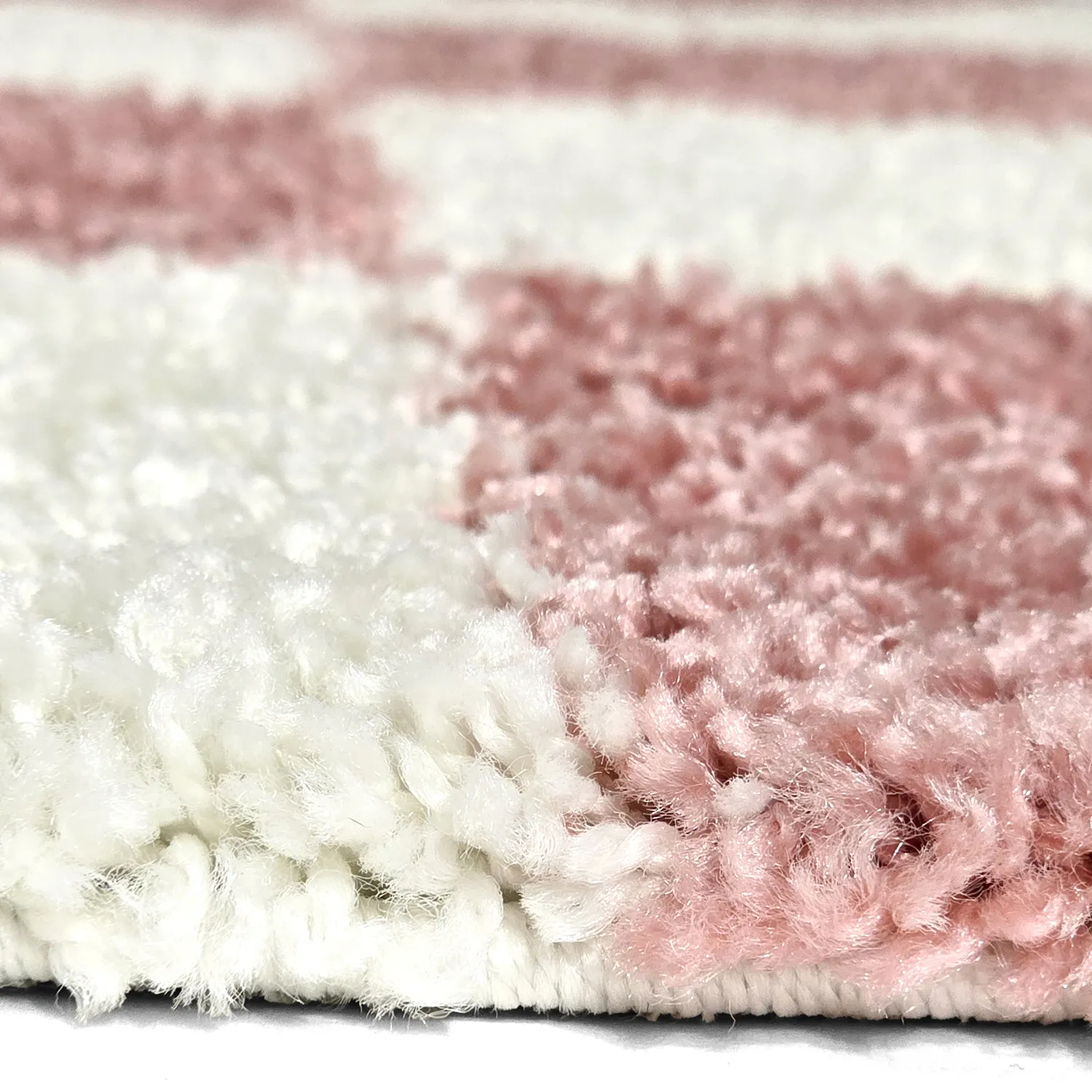 Tappeto A Pelo Lungo - Gordes (rosa/bianco)