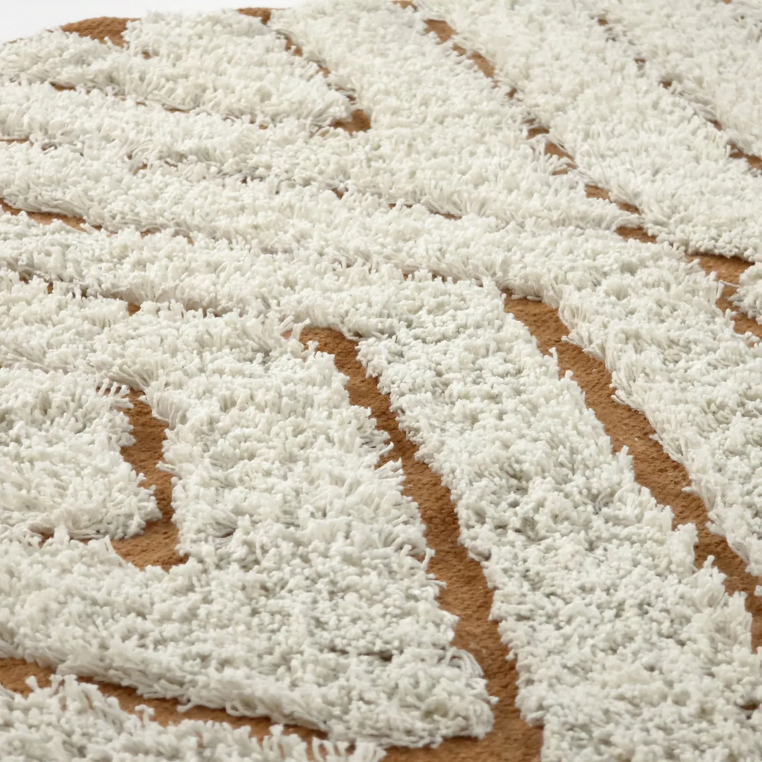 Tappeti rotondi - Holwell Natural Cotton Shaggy (bianco sporco/marrone)