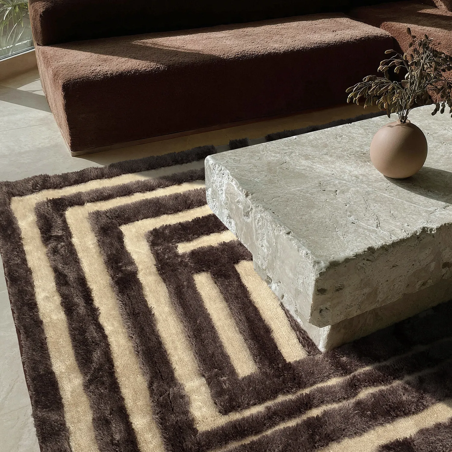 Tappeto A Pelo Lungo - Karbala (beige/marrone)