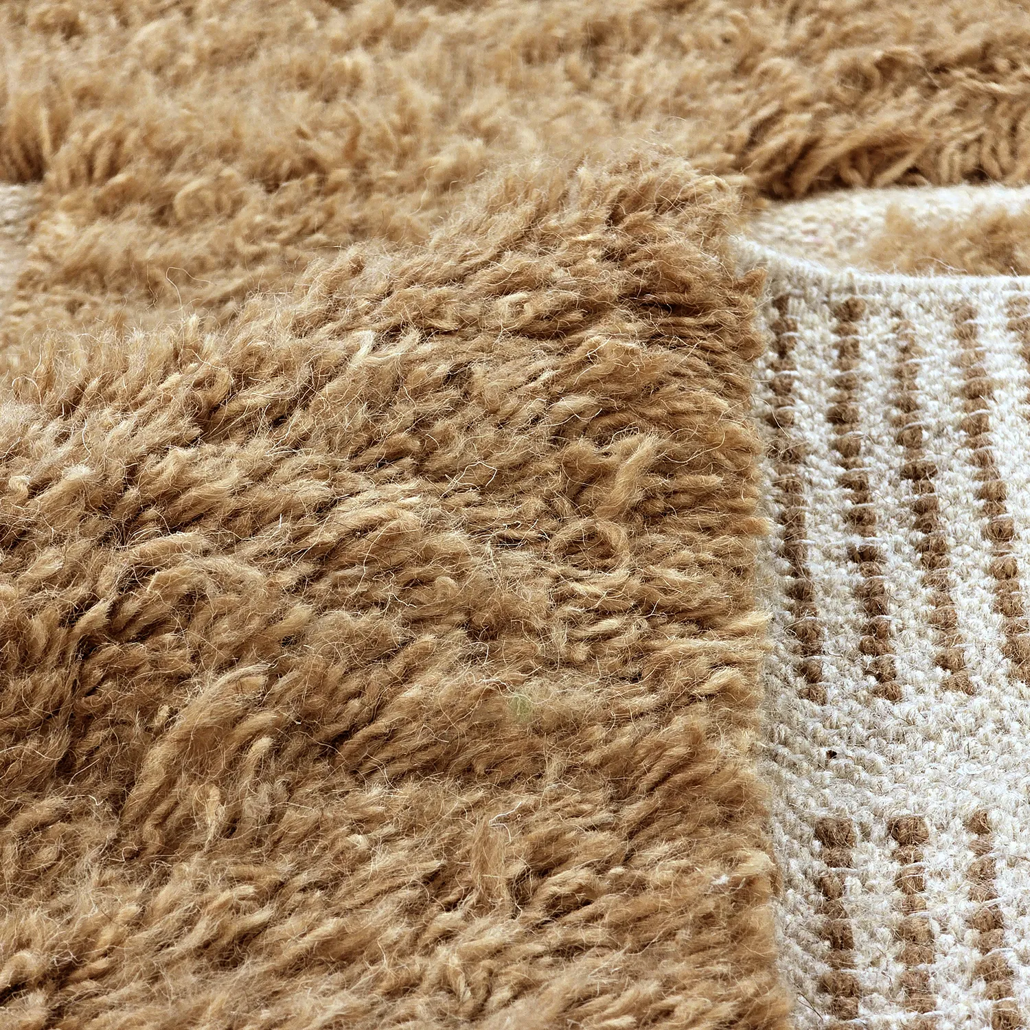 Tappeto A Pelo Lungo - Kiberg Hand Woven Wool Shaggy (beige)