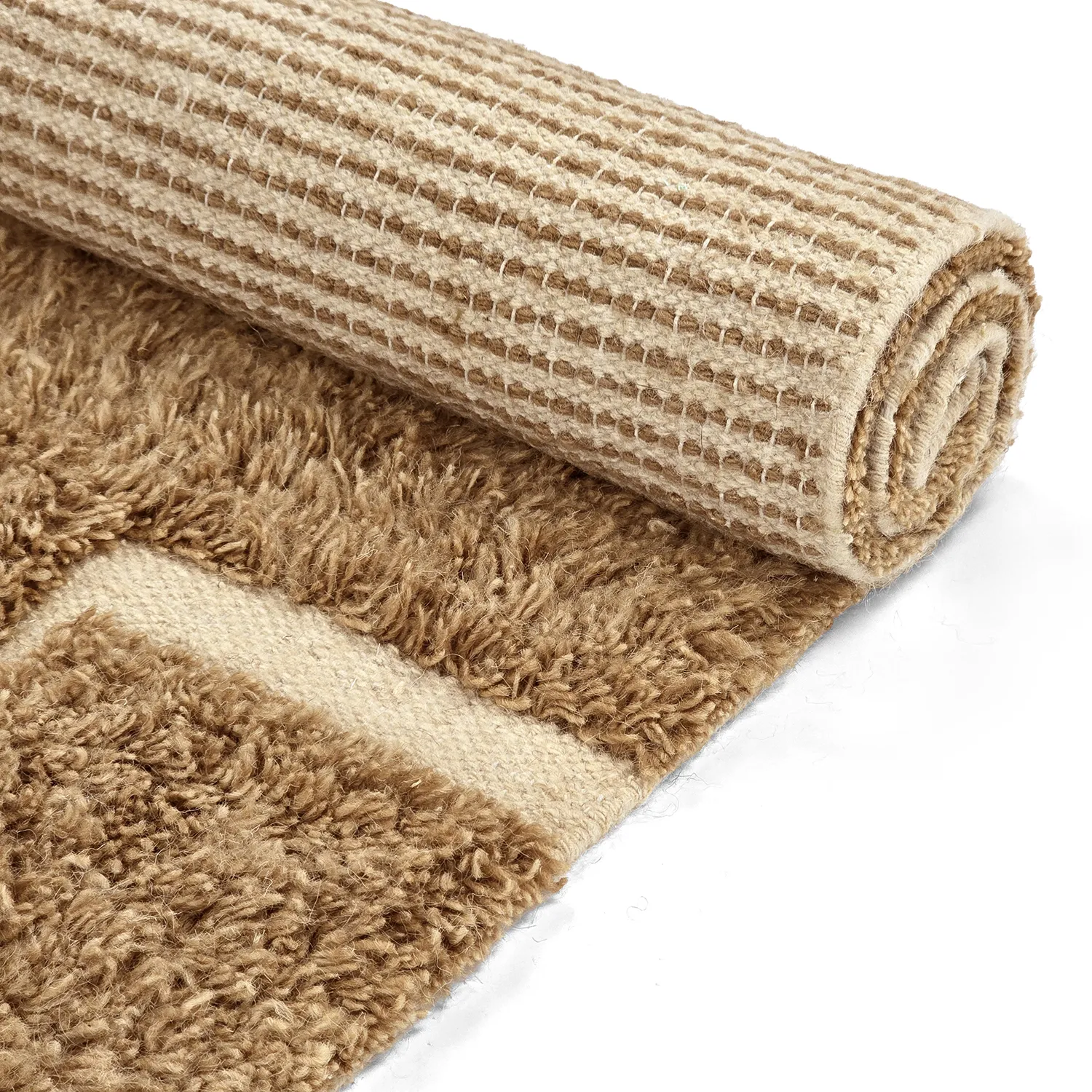 Tappeto A Pelo Lungo - Kiberg Hand Woven Wool Shaggy (beige)