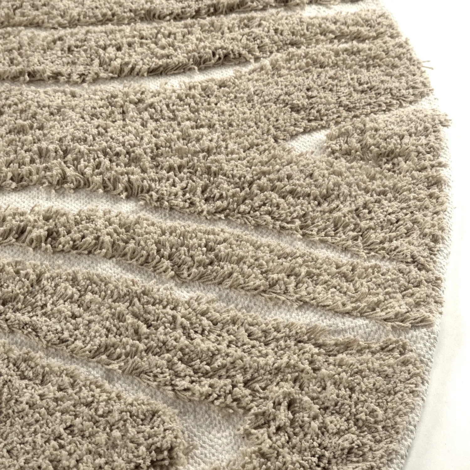 Tappeti rotondi - Kindon Natural Cotton Shaggy (beige/bianco)