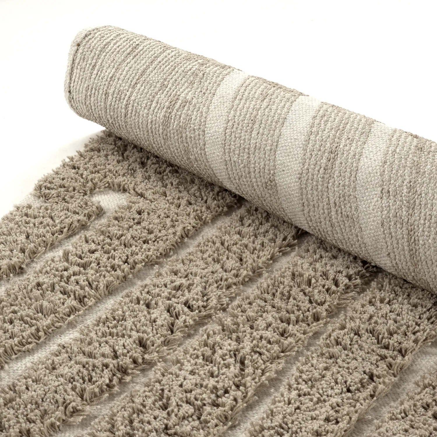 Tappeti rotondi - Kindon Natural Cotton Shaggy (beige/bianco)