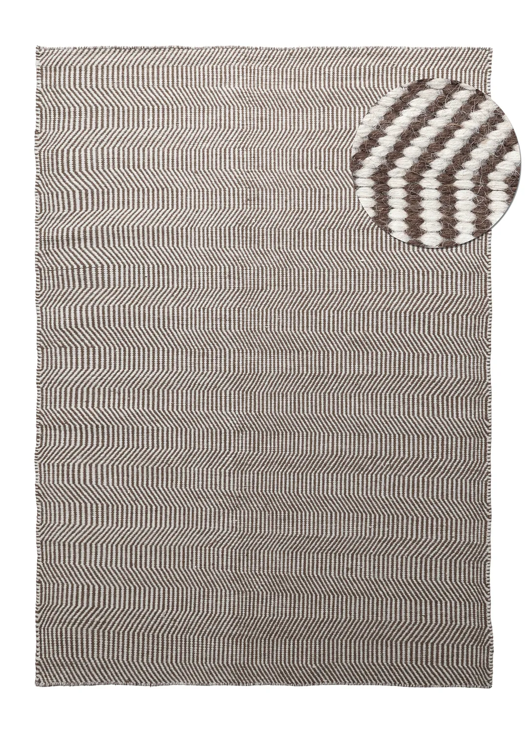 Tappeto In Lana - Larkana (marrone/bianco)