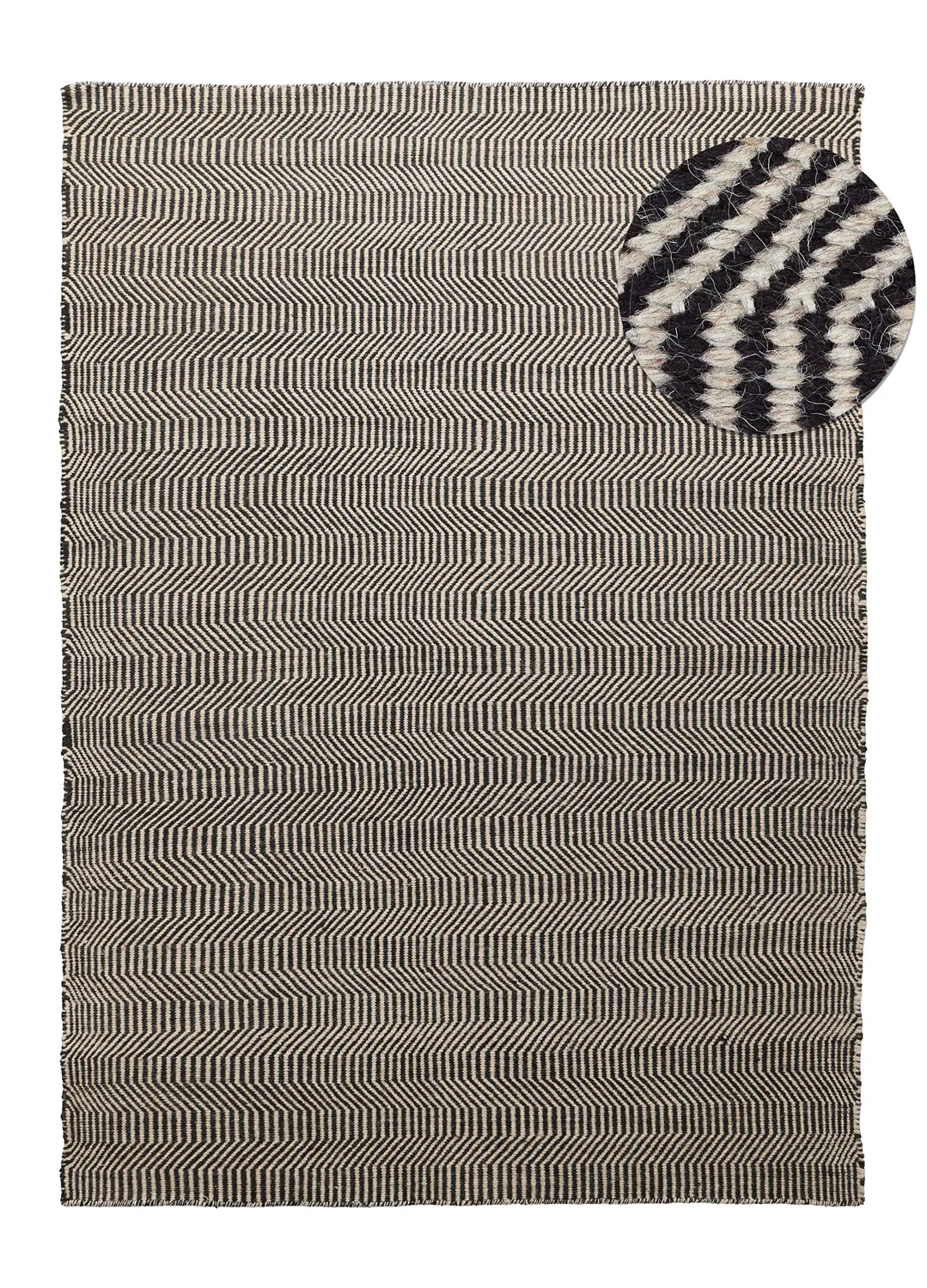 Tappeto In Lana - Larkana (beige/nero)