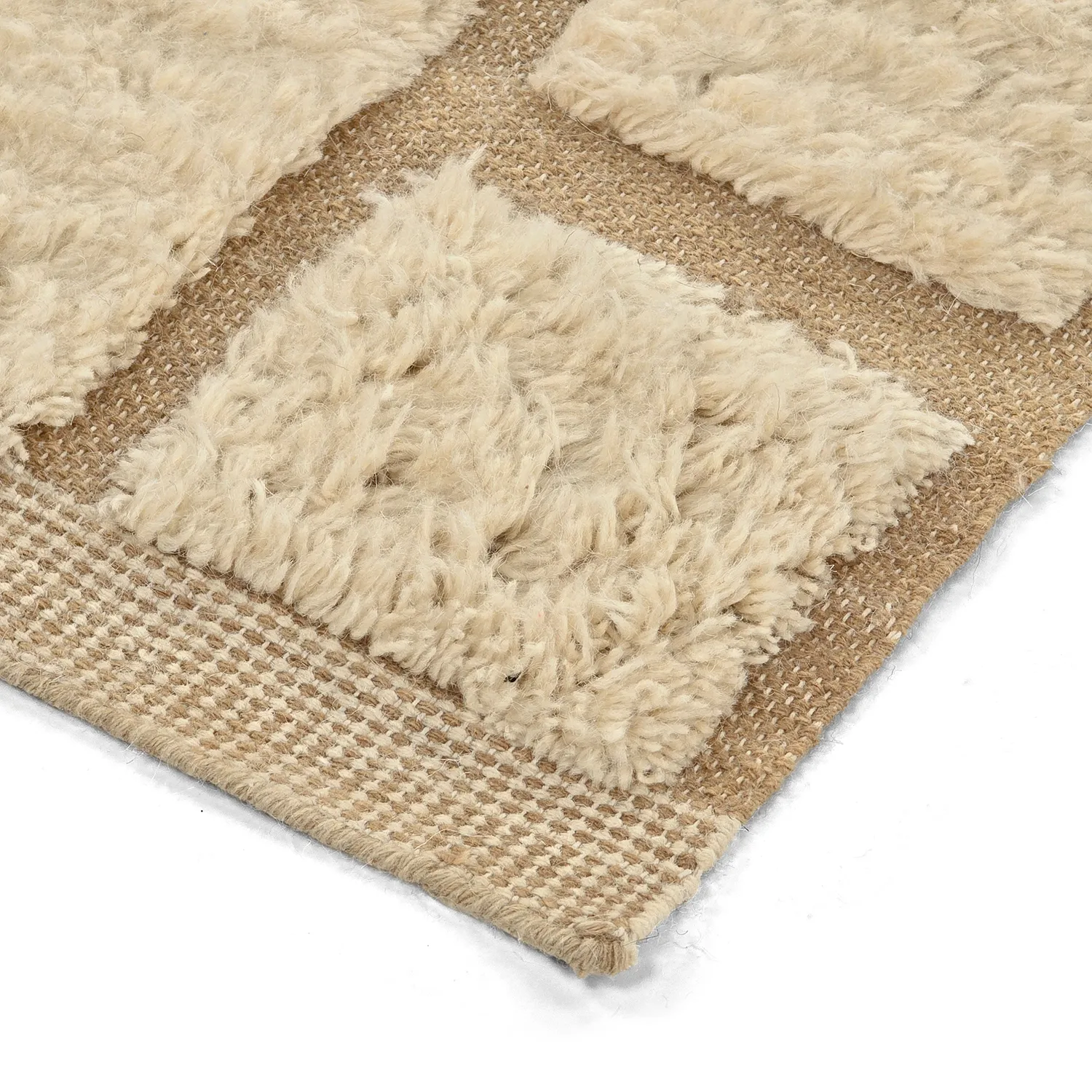 Tappeto A Pelo Lungo - Leknes Hand Woven Wool Shaggy (crema)