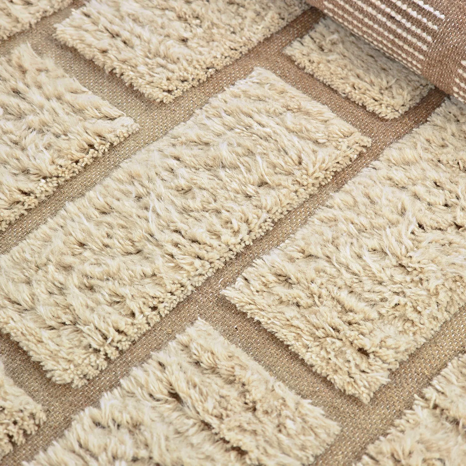 Tappeto A Pelo Lungo - Leknes Hand Woven Wool Shaggy (crema)