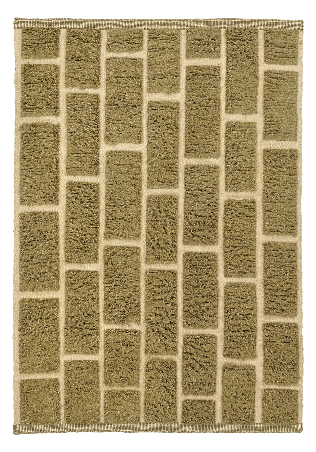 Tappeto A Pelo Lungo - Leknes Hand Woven Wool Shaggy (verde)