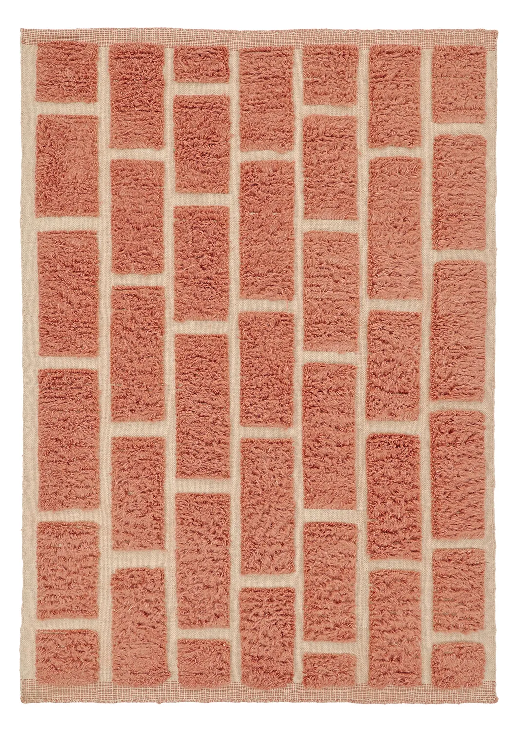 Tappeto A Pelo Lungo - Leknes Hand Woven Wool Shaggy (terracotta)