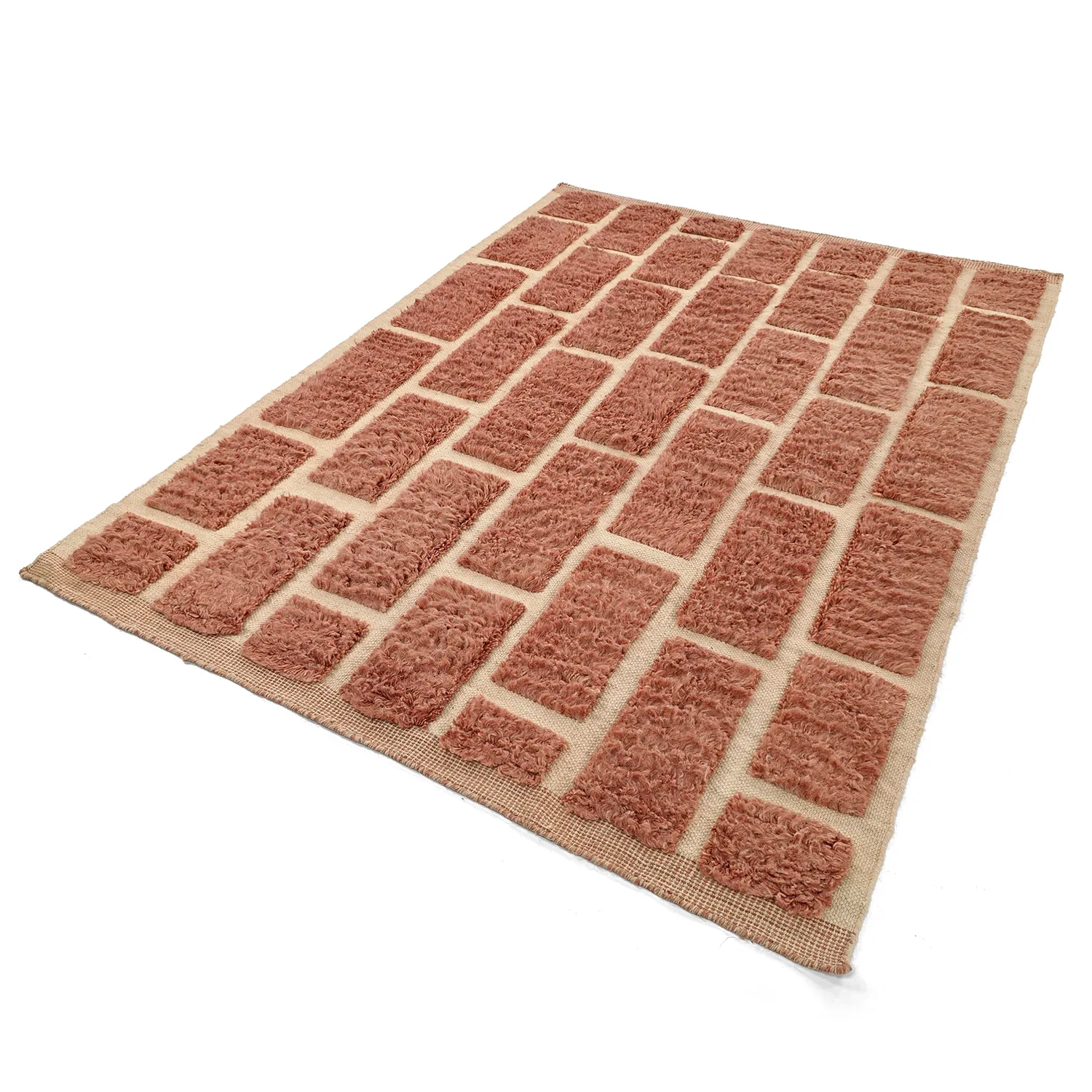 Tappeto A Pelo Lungo - Leknes Hand Woven Wool Shaggy (terracotta)