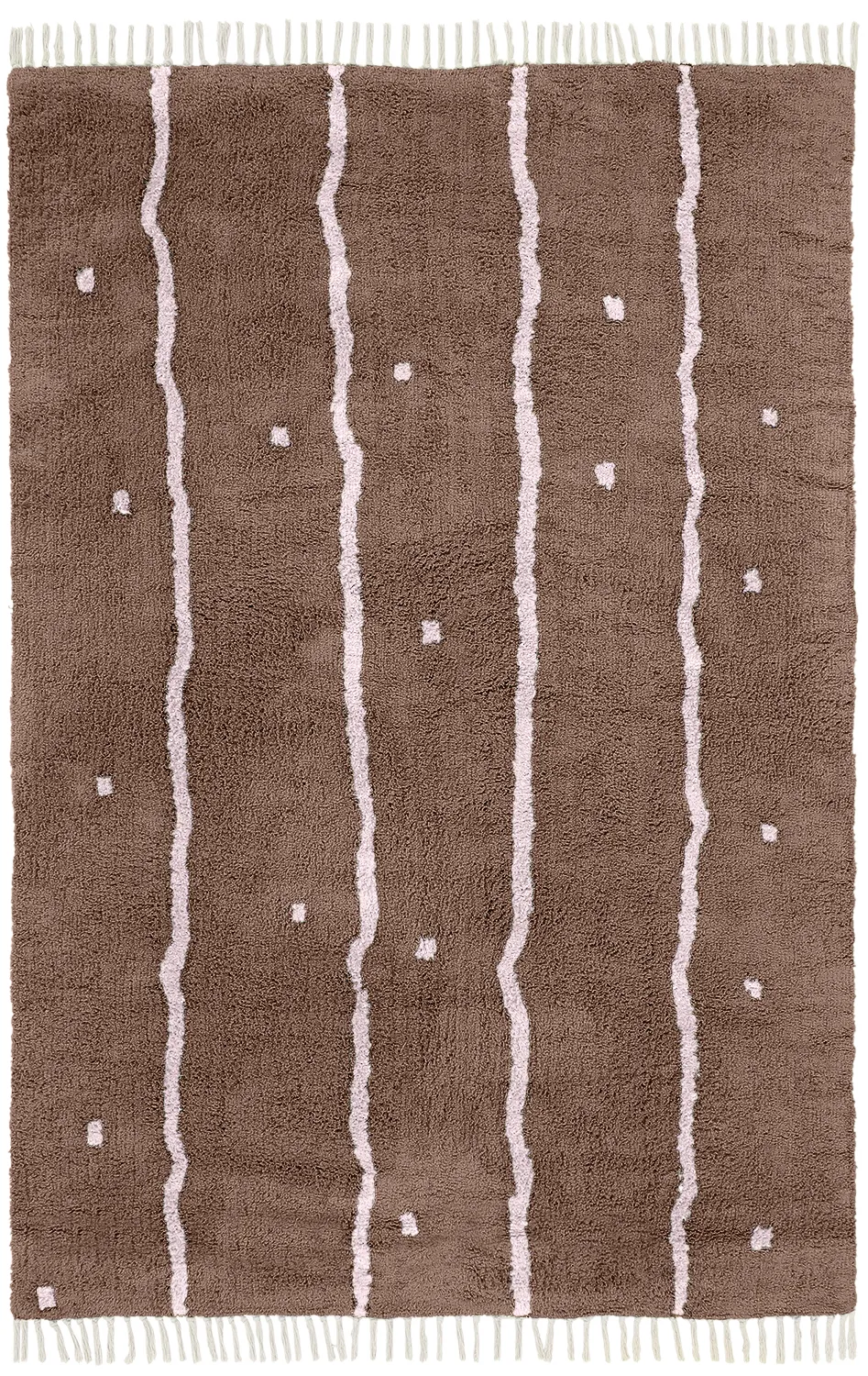 Tappeto A Pelo Lungo - Leora Natural Cotton Shaggy (marrone/viola)