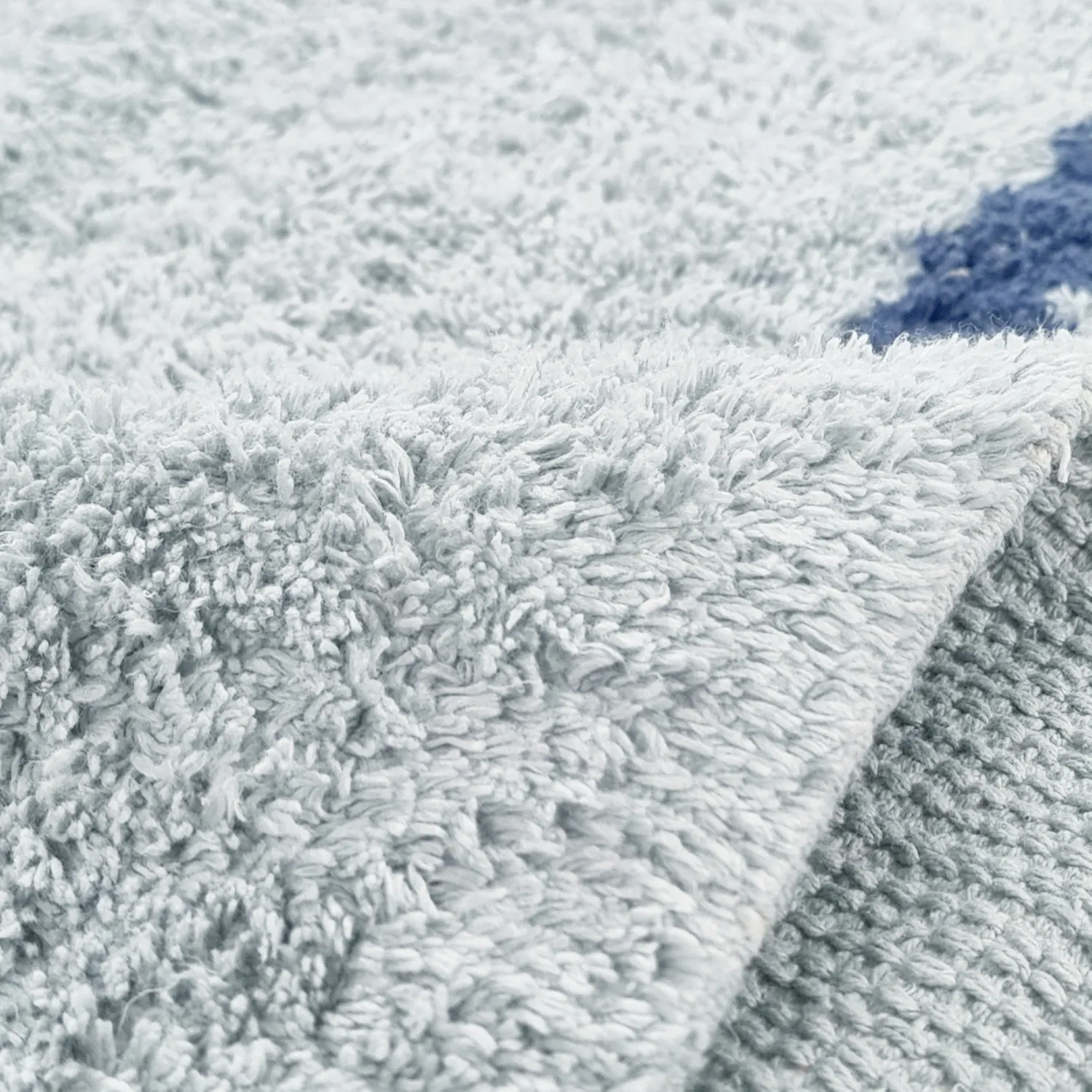 Tappeto A Pelo Lungo - Leora Natural Cotton Shaggy (grigio/blu)