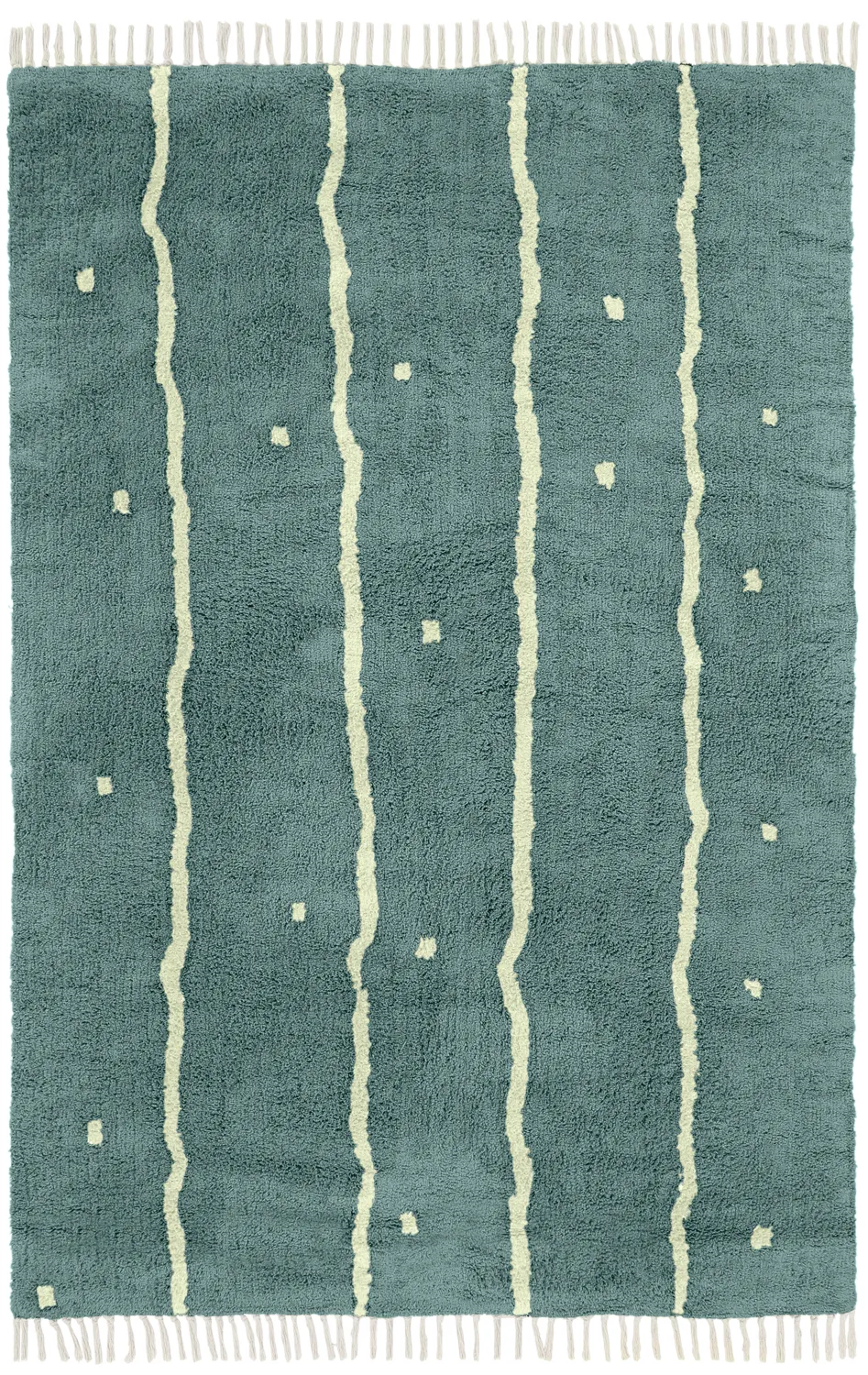 Tappeto A Pelo Lungo - Leora Natural Cotton Shaggy (verde)