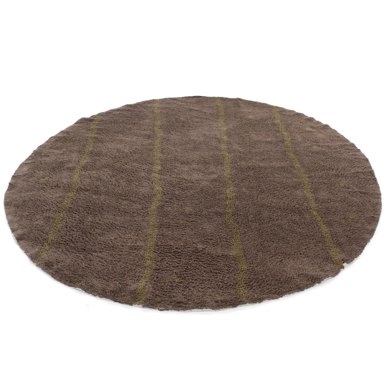 Tappeto rotondo - Leora Natural Cotton Shaggy (marrone/oliva)
