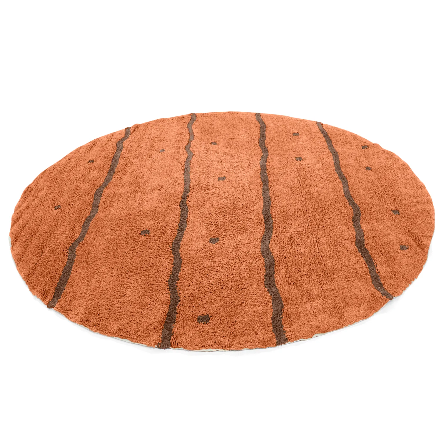 Tappeto rotondo - Leora Natural Cotton Shaggy (arancione/marrone)