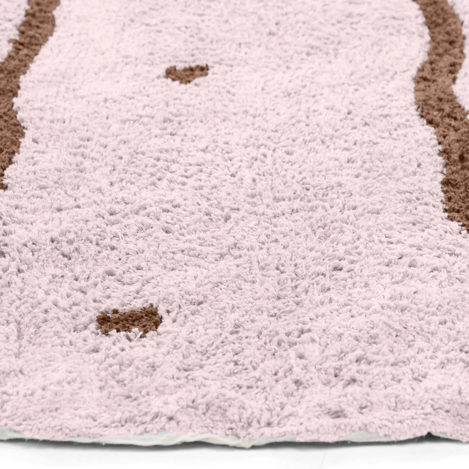 Tappeto rotondo - Leora Natural Cotton Shaggy (rosa/marrone)