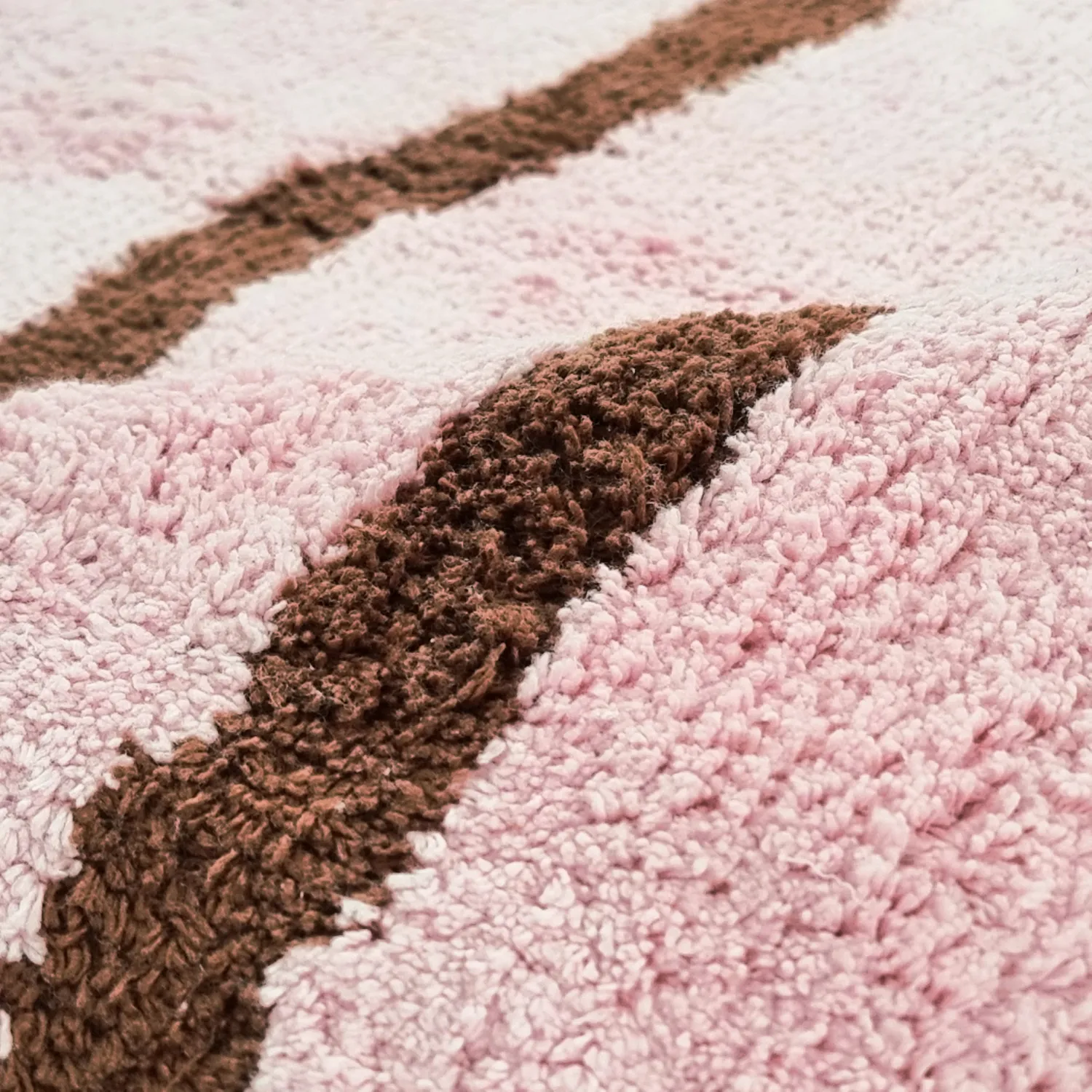 Tappeto rotondo - Leora Natural Cotton Shaggy (rosa/marrone)