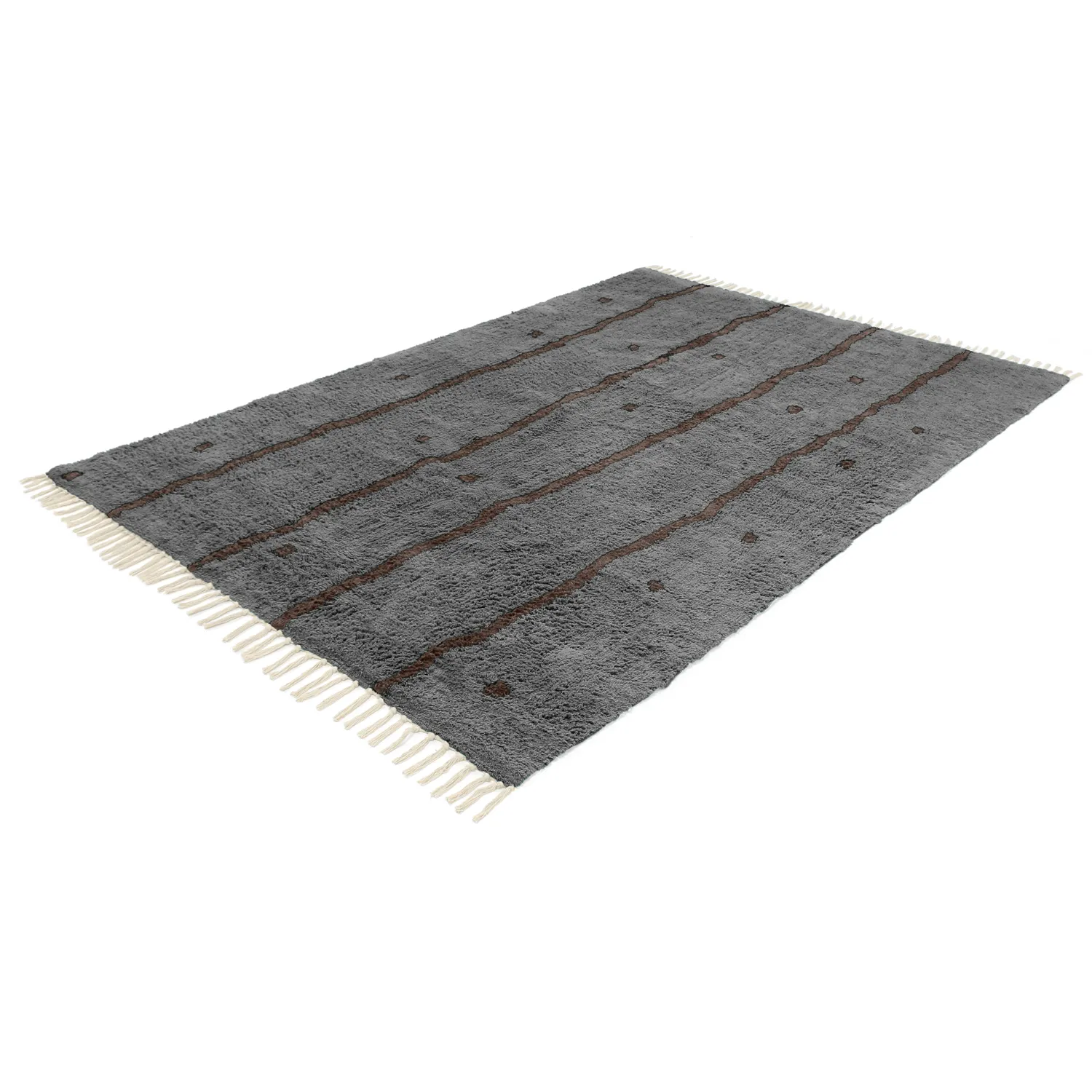 Tappeto A Pelo Lungo - Leora Natural Cotton Shaggy (marrone/nero)