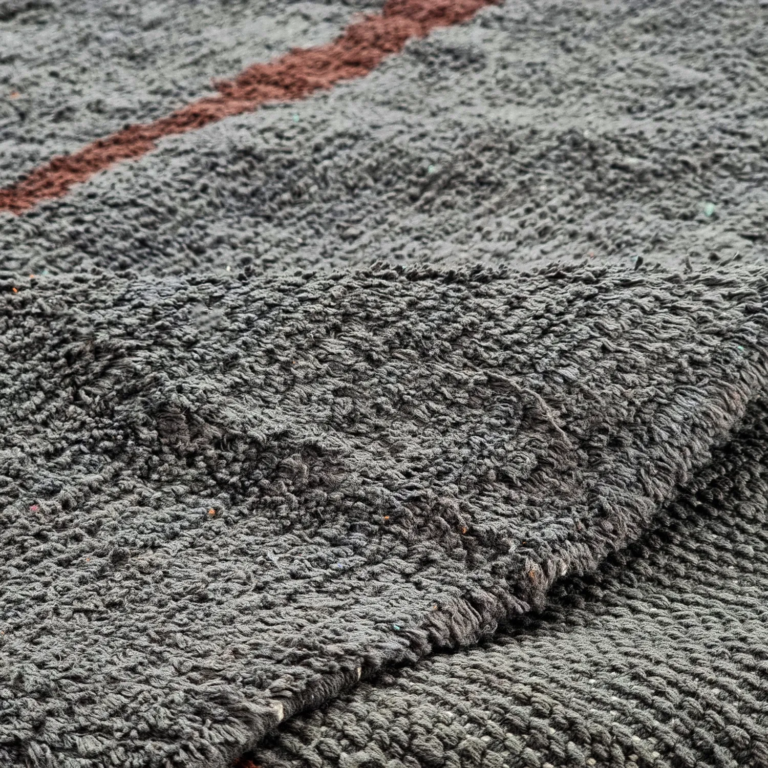 Tappeto rotondo - Leora Natural Cotton Shaggy (marrone/nero)