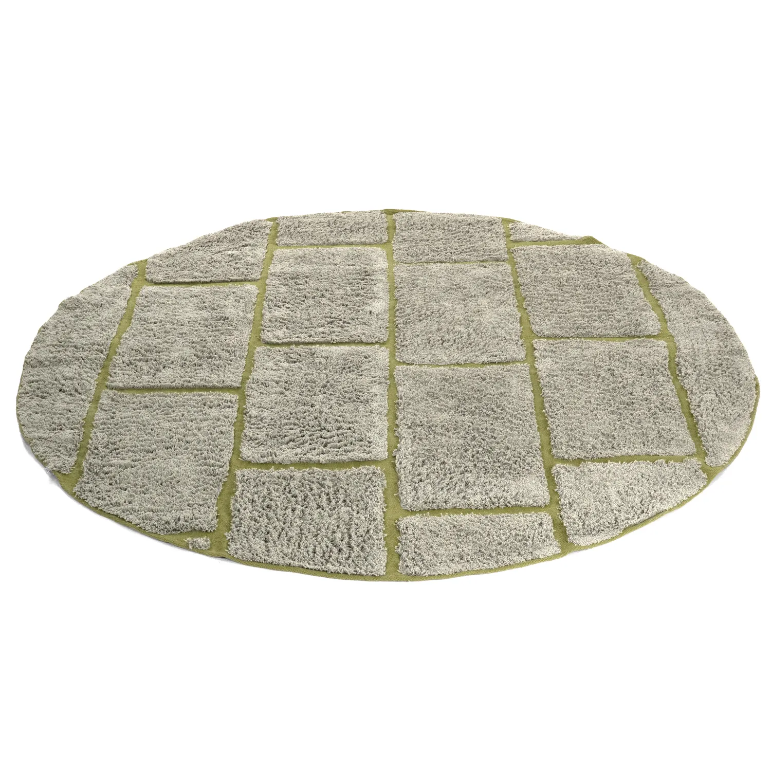 Tappeti rotondi - Lindley Natural Cotton Shaggy (grigio/verde)