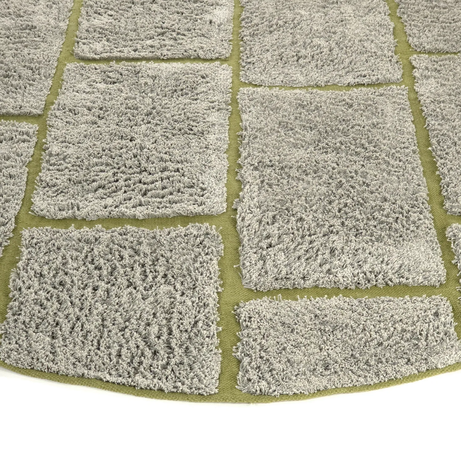 Tappeti rotondi - Lindley Natural Cotton Shaggy (grigio/verde)
