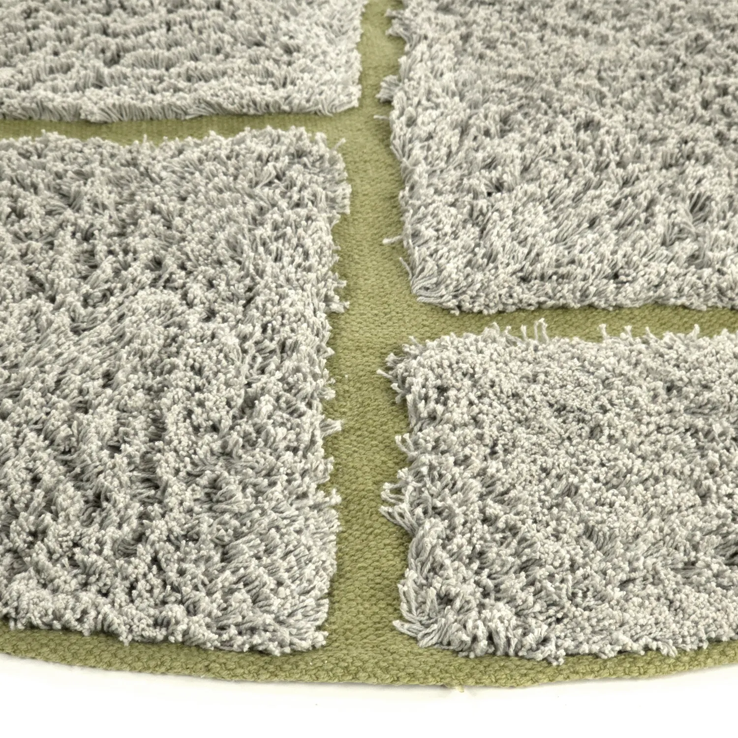 Tappeti rotondi - Lindley Natural Cotton Shaggy (grigio/verde)
